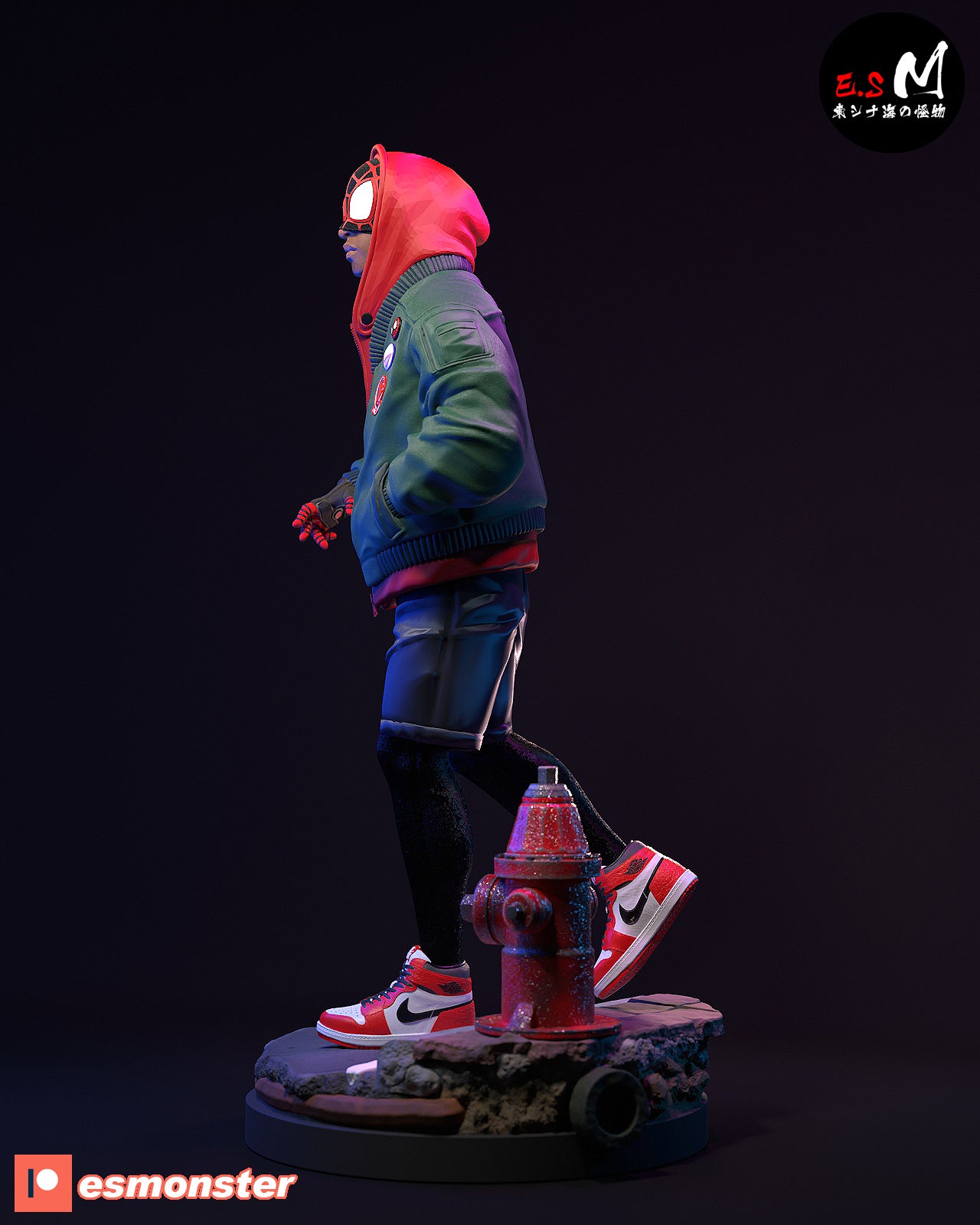 Miles Morales Unmasked Style Marvel Unpainted Resin Garage Model Kit (1/6-1/12)