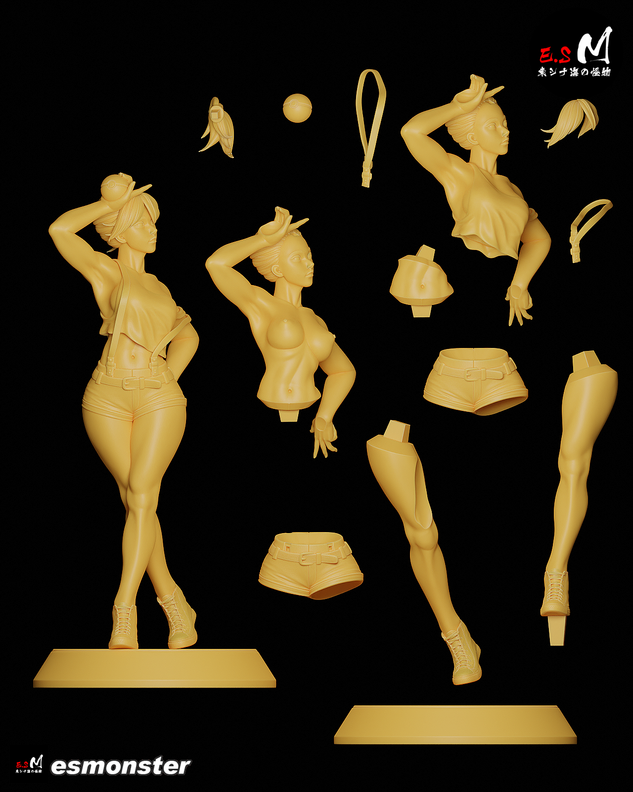 Misty Style Pokemon Anime Unpainted Resin Garage Kit (1/6-1/12)