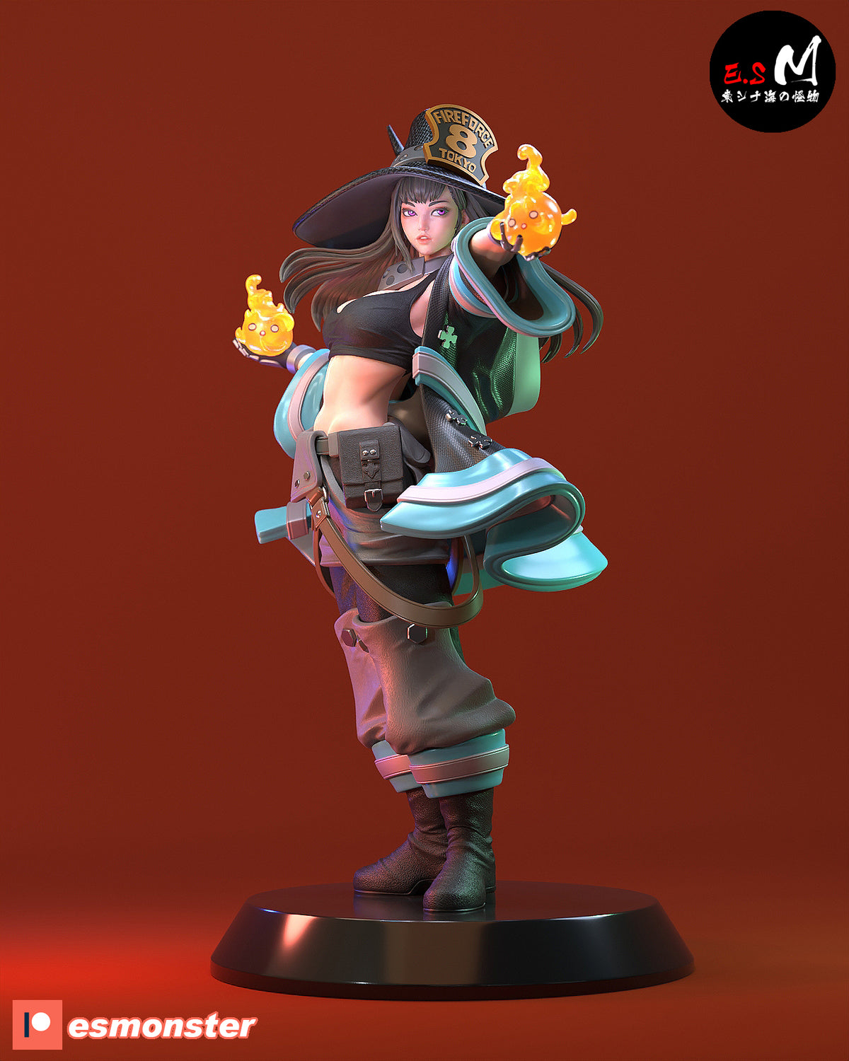 Maki Oze Style Fire Force Anime Unpainted Resin Garage Kit (1/6-1/12)