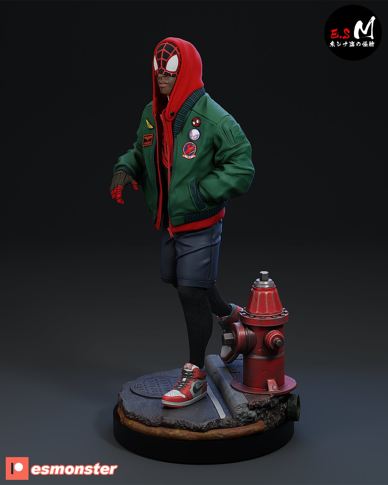Miles Morales Unmasked Style Marvel Unpainted Resin Garage Model Kit (1/6-1/12)