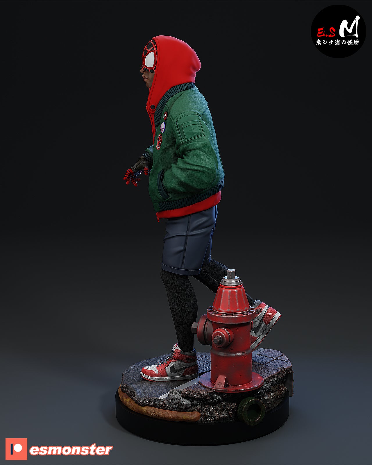 Miles Morales Unmasked Style Marvel Unpainted Resin Garage Model Kit (1/6-1/12)