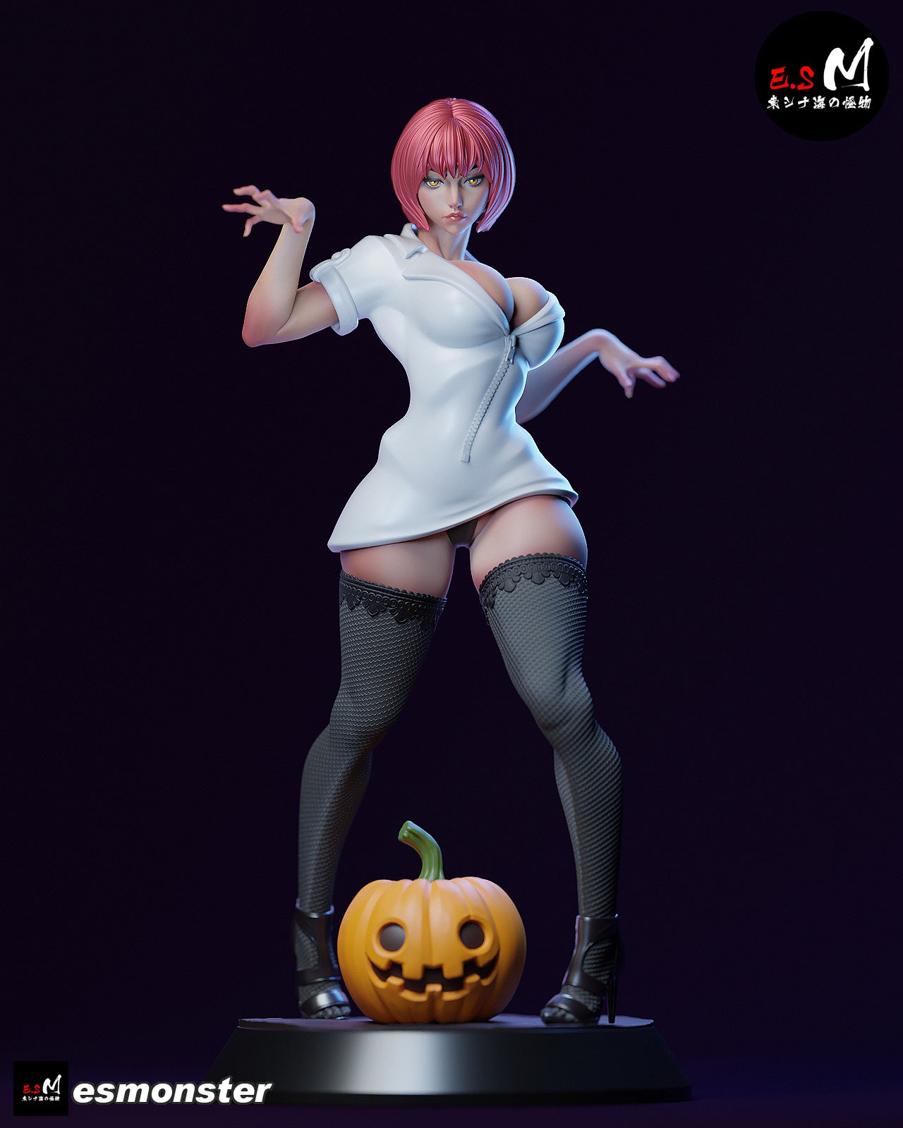 Makima Style Chainsaw Man Halloween Unpainted Resin Garage Kit (1/6-1/12)