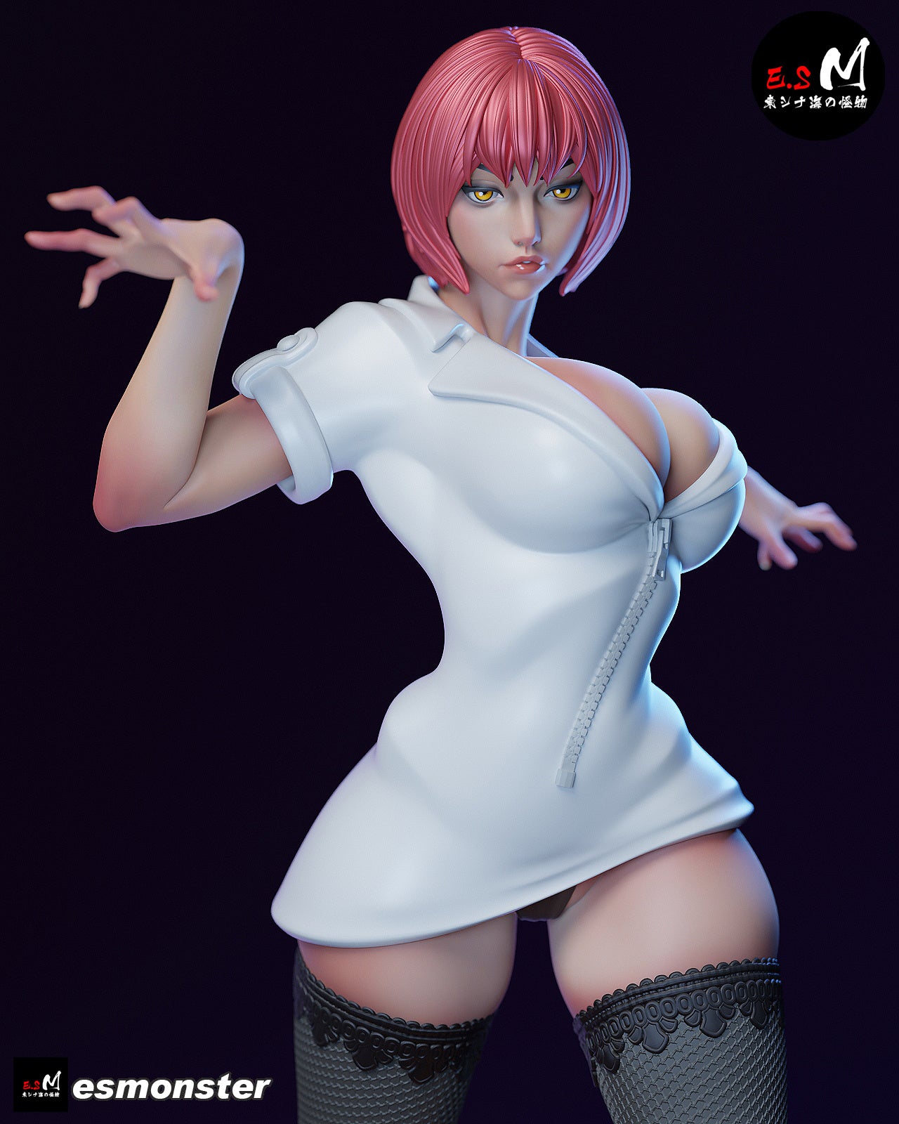 Makima Style Chainsaw Man Halloween Unpainted Resin Garage Kit (1/6-1/12)