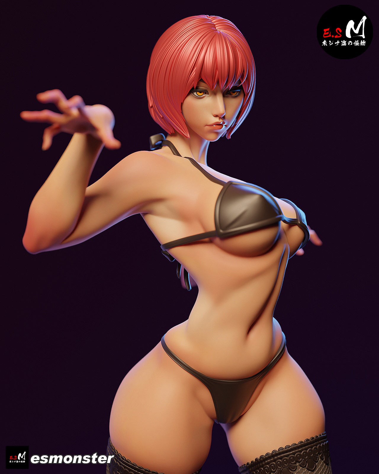 Makima Style Chainsaw Man Halloween Unpainted Resin Garage Kit (1/6-1/12)