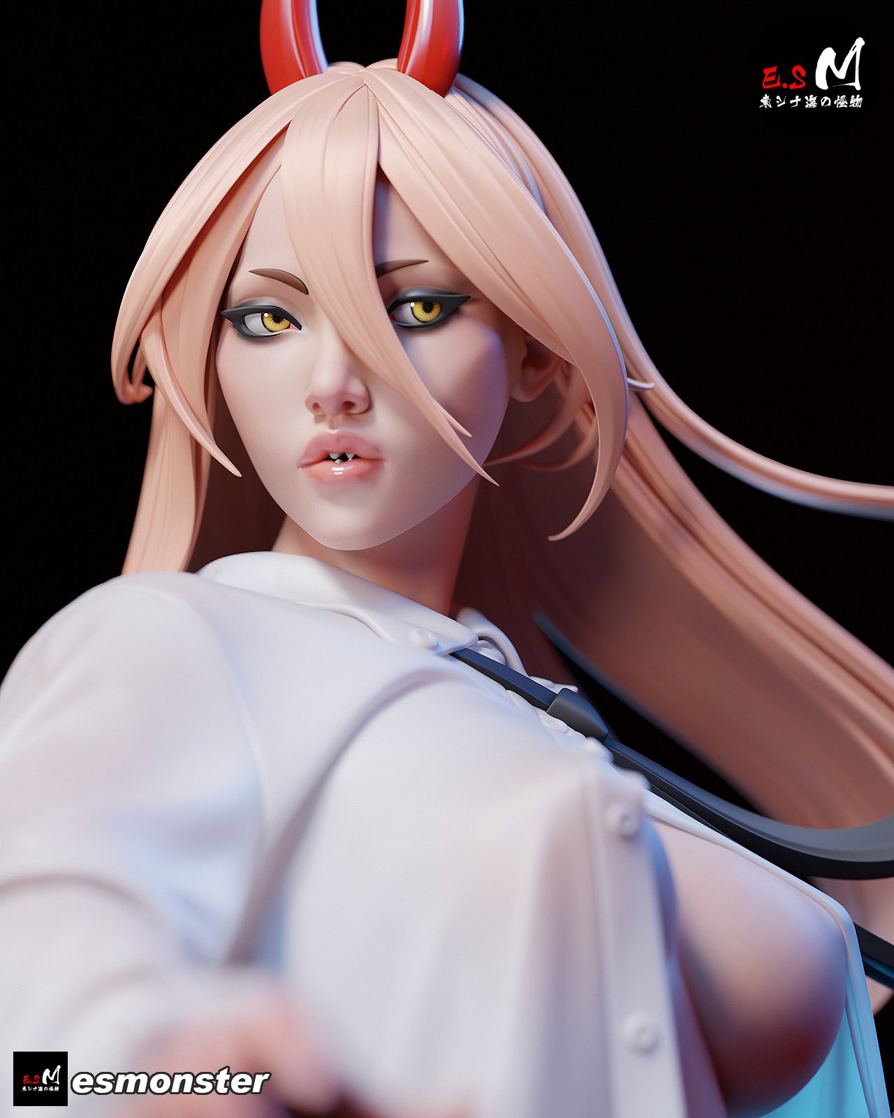 Nightgown Power Style Chainsaw Man Unpainted Resin Garage Model Kit (1/6-1/12)