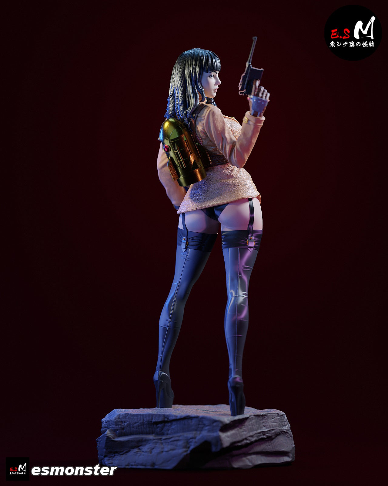 Female Rocketeer Style Pulp Hero Unpainted Resin Garage Kit (1/6-1/12)