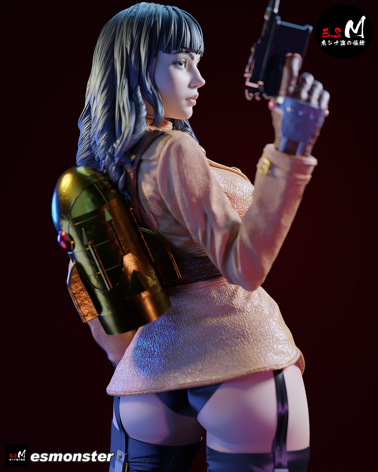 Female Rocketeer Style Pulp Hero Unpainted Resin Garage Kit (1/6-1/12)