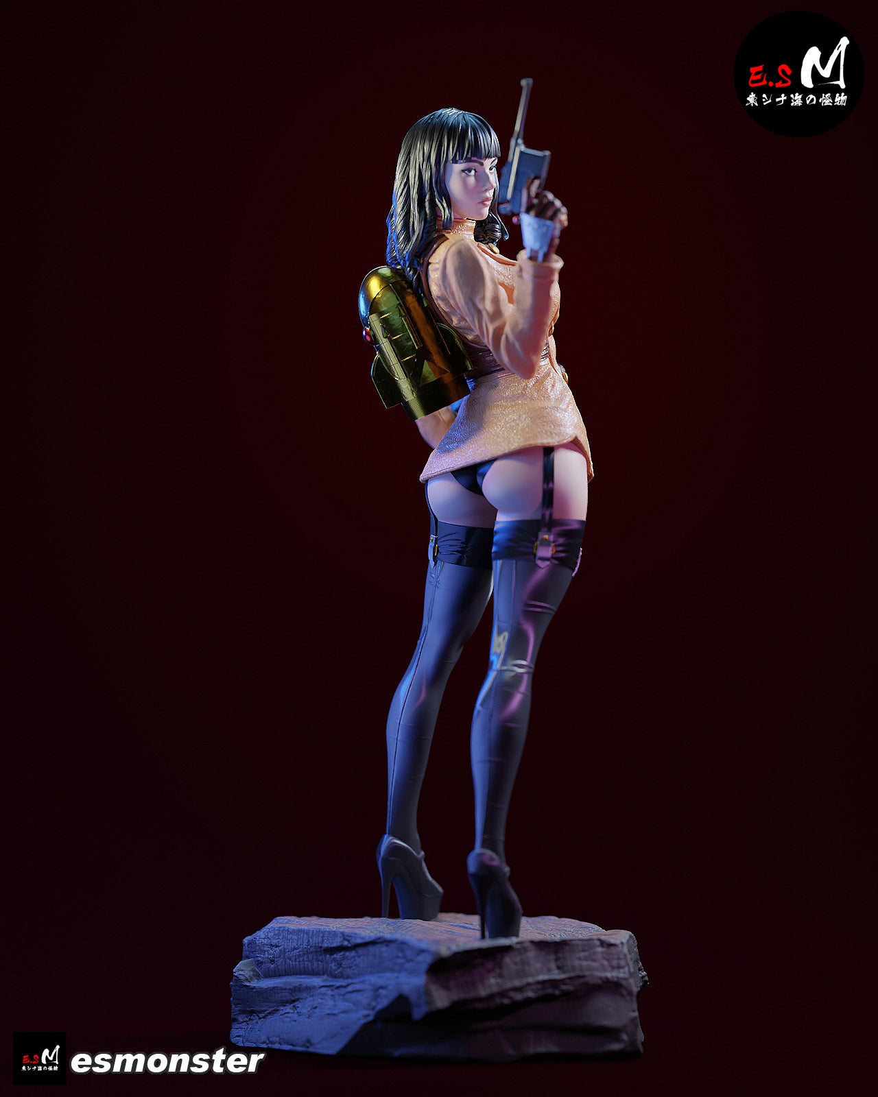 Female Rocketeer Style Pulp Hero Unpainted Resin Garage Kit (1/6-1/12)