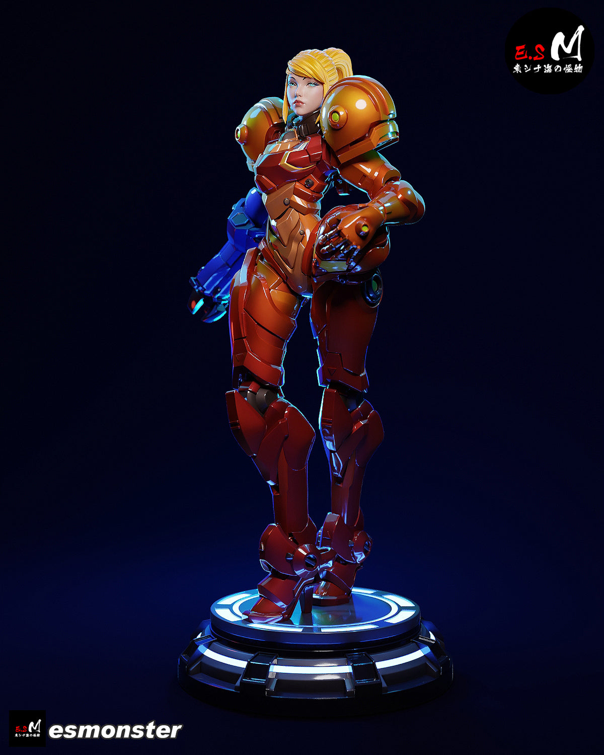 Armored Samus Style Metroid Unpainted Resin Garage Model Kit (1/6-1/12)