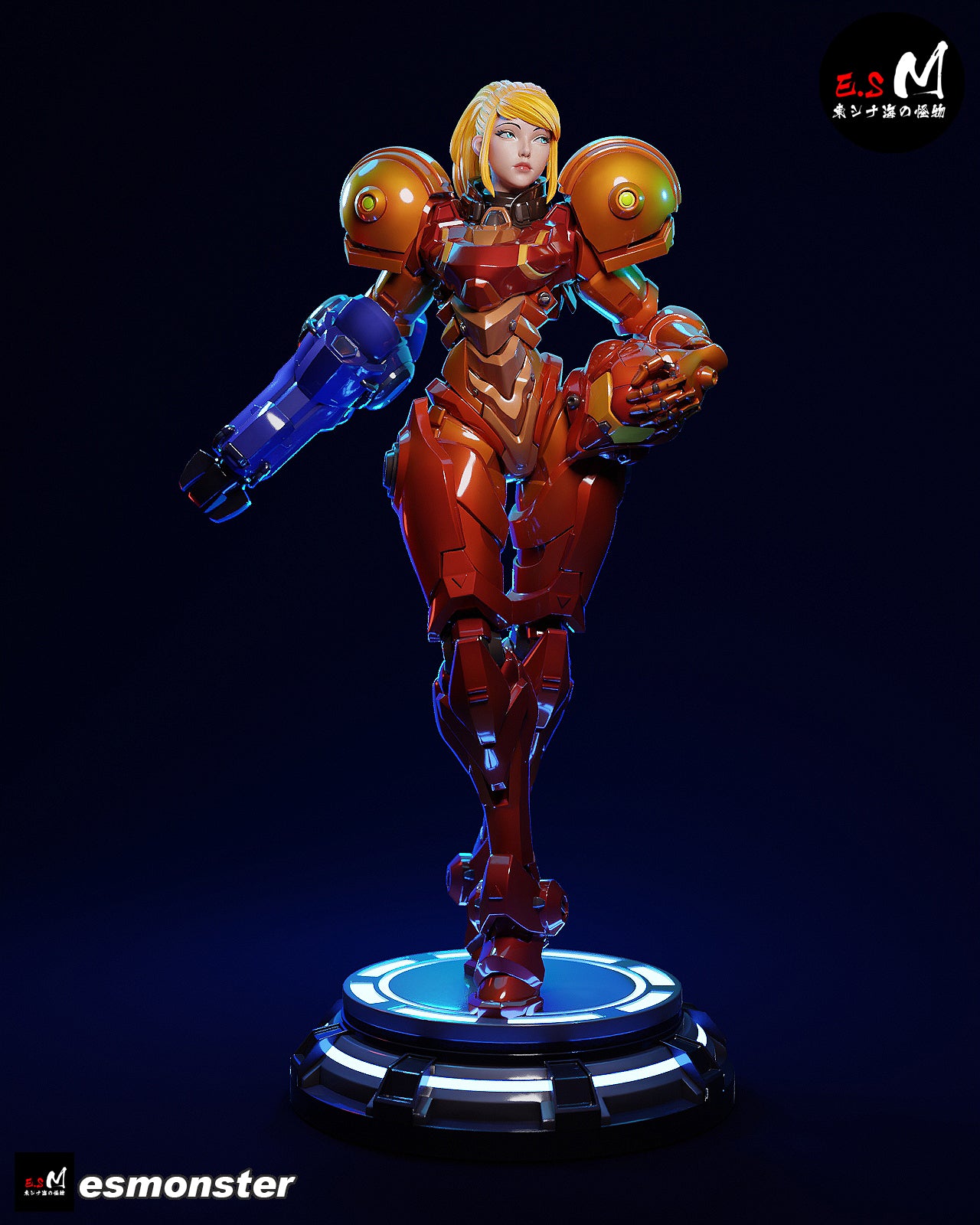 Armored Samus Style Metroid Unpainted Resin Garage Model Kit (1/6-1/12)