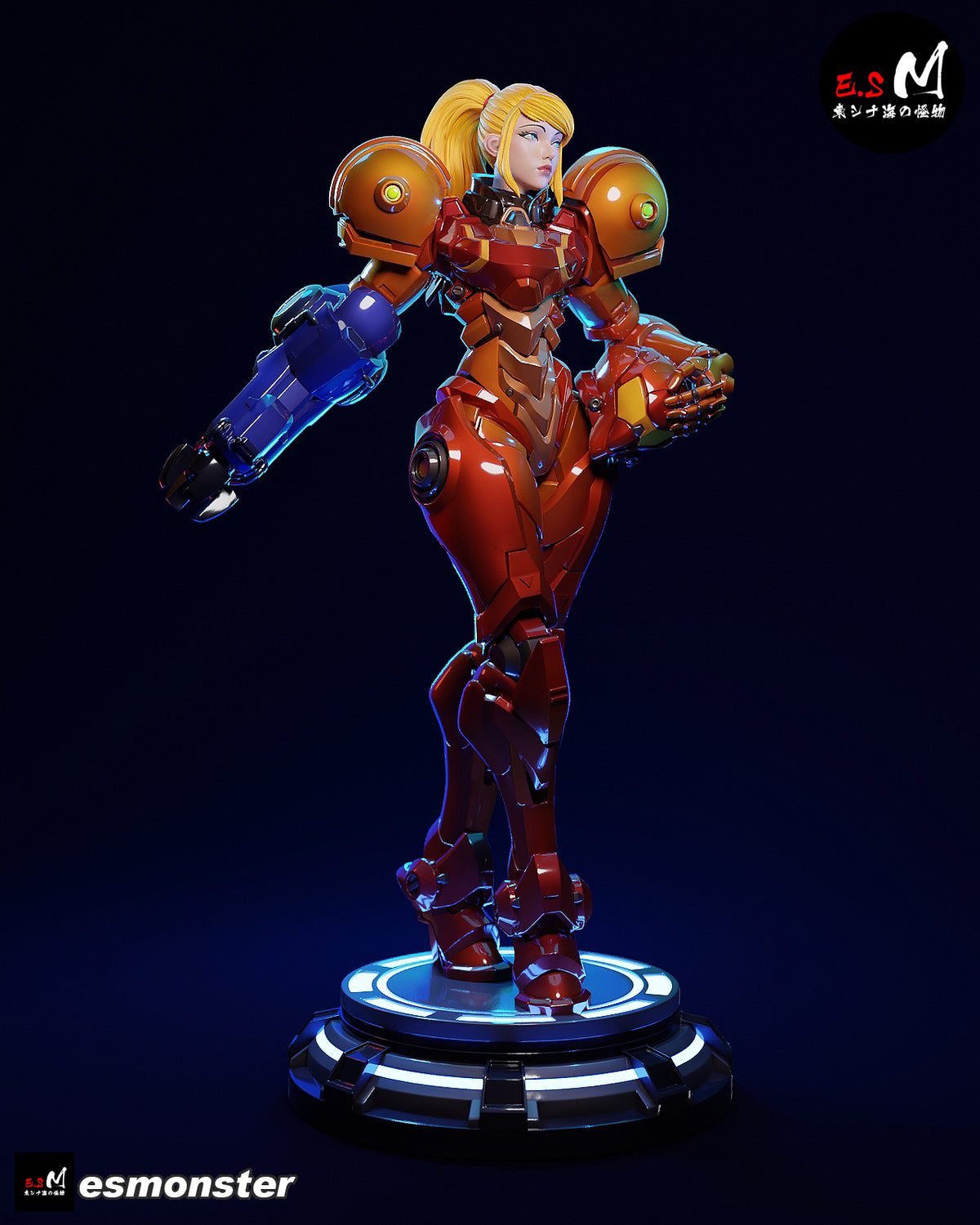 Armored Samus Style Metroid Unpainted Resin Garage Model Kit (1/6-1/12)
