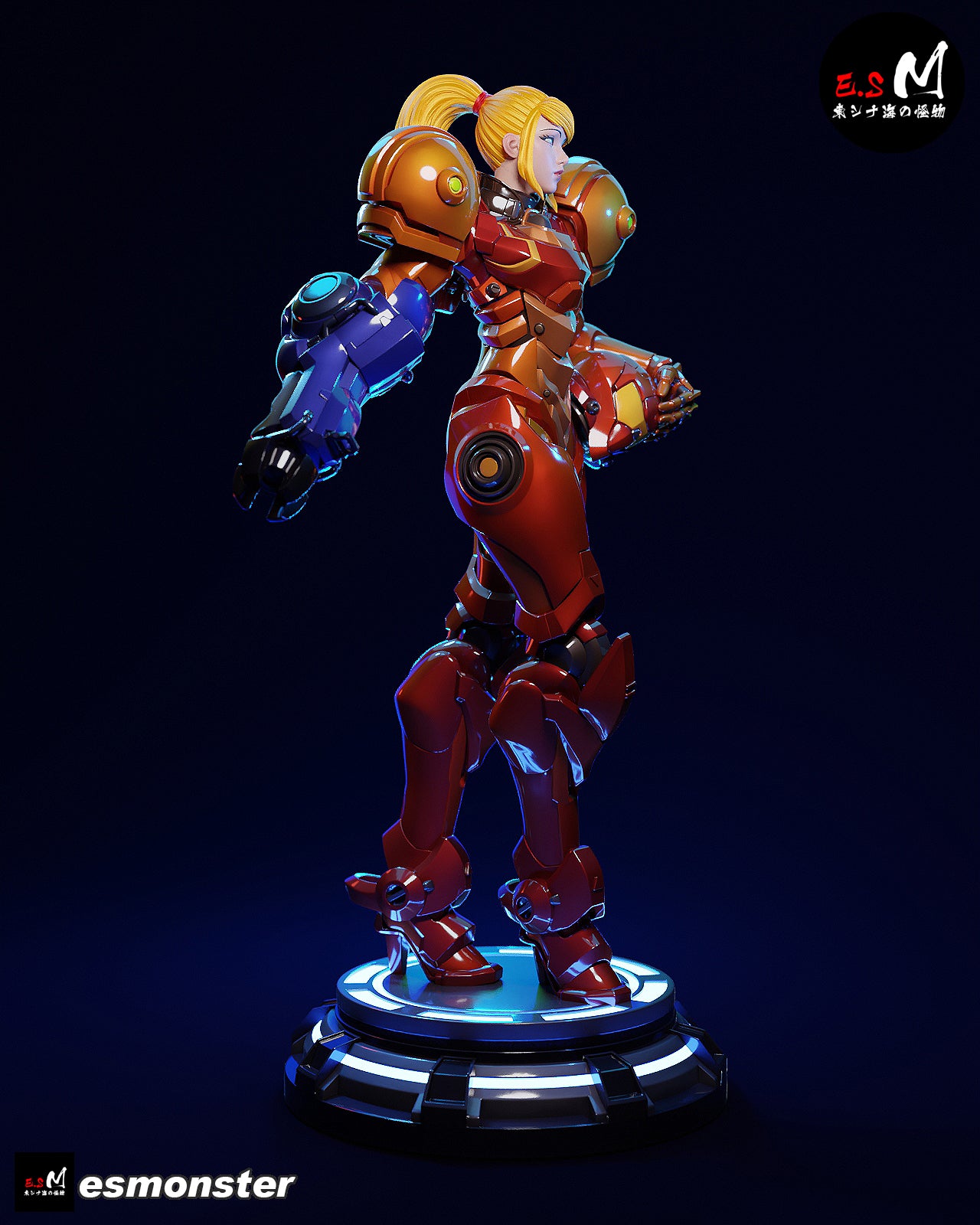 Armored Samus Style Metroid Unpainted Resin Garage Model Kit (1/6-1/12)