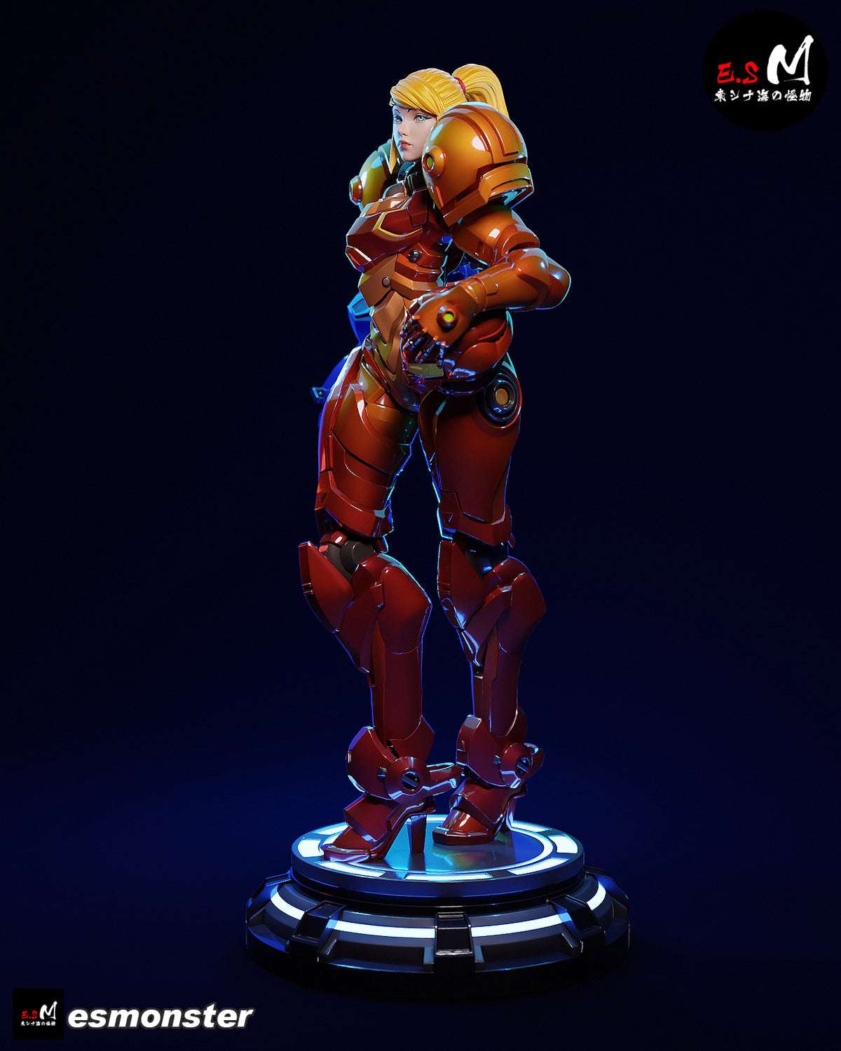 Armored Samus Style Metroid Unpainted Resin Garage Model Kit (1/6-1/12)