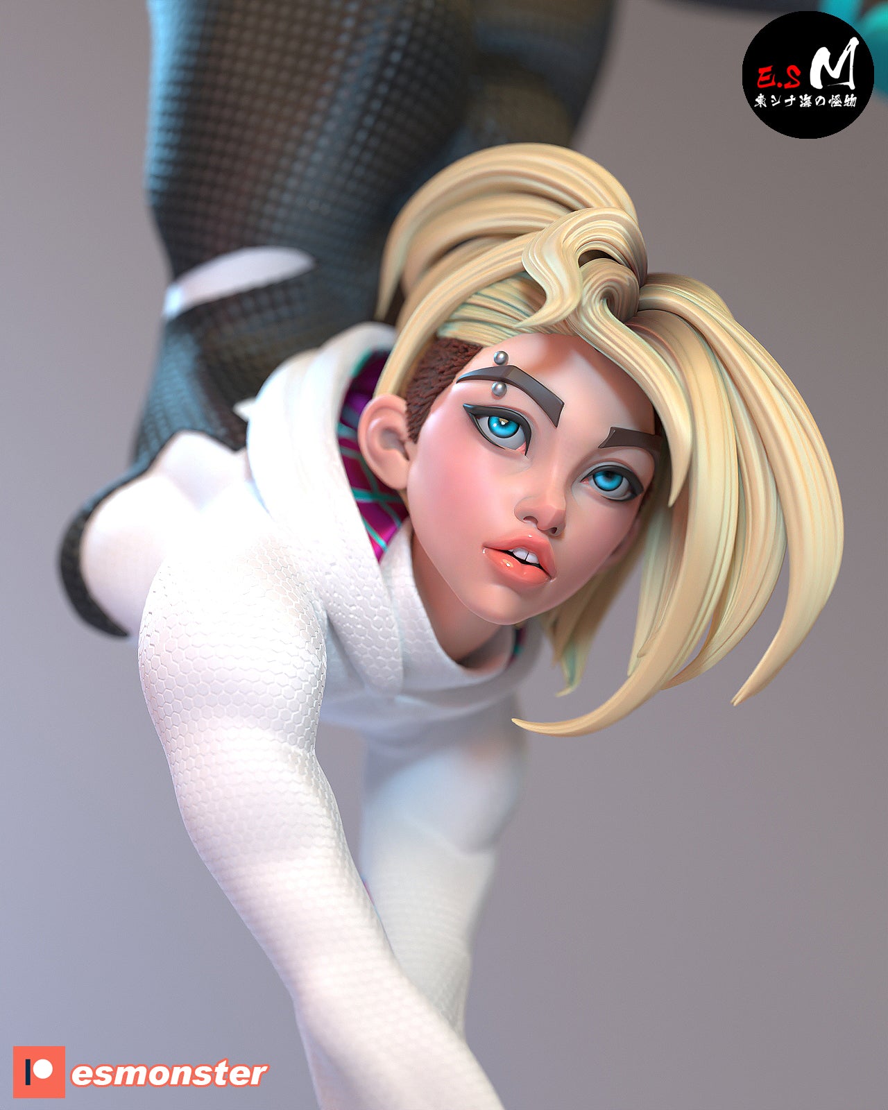Spider-Gwen Handstand Style Marvel Unpainted Resin Garage Kit (1/6-1/12)