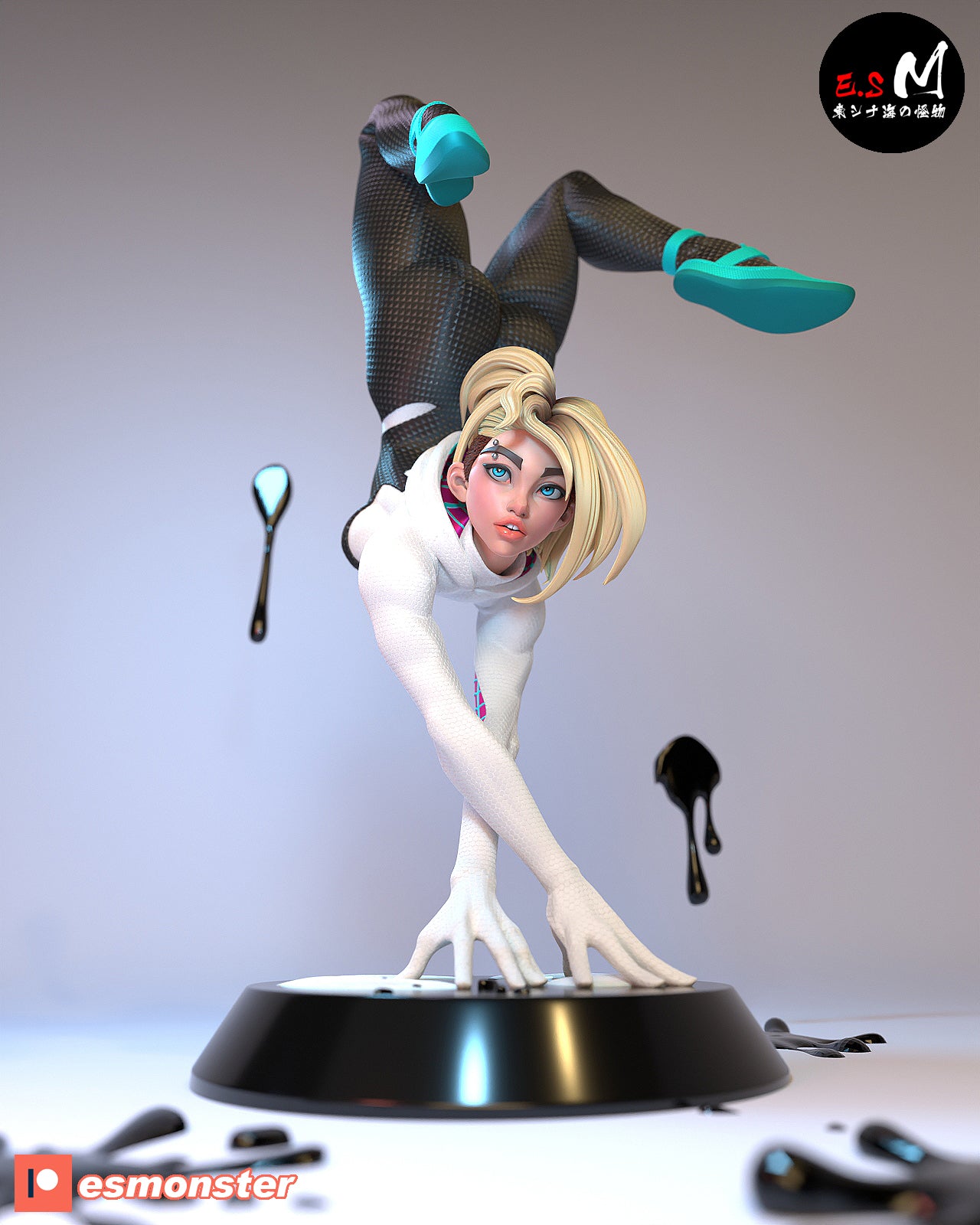 Spider-Gwen Handstand Style Marvel Unpainted Resin Garage Kit (1/6-1/12)