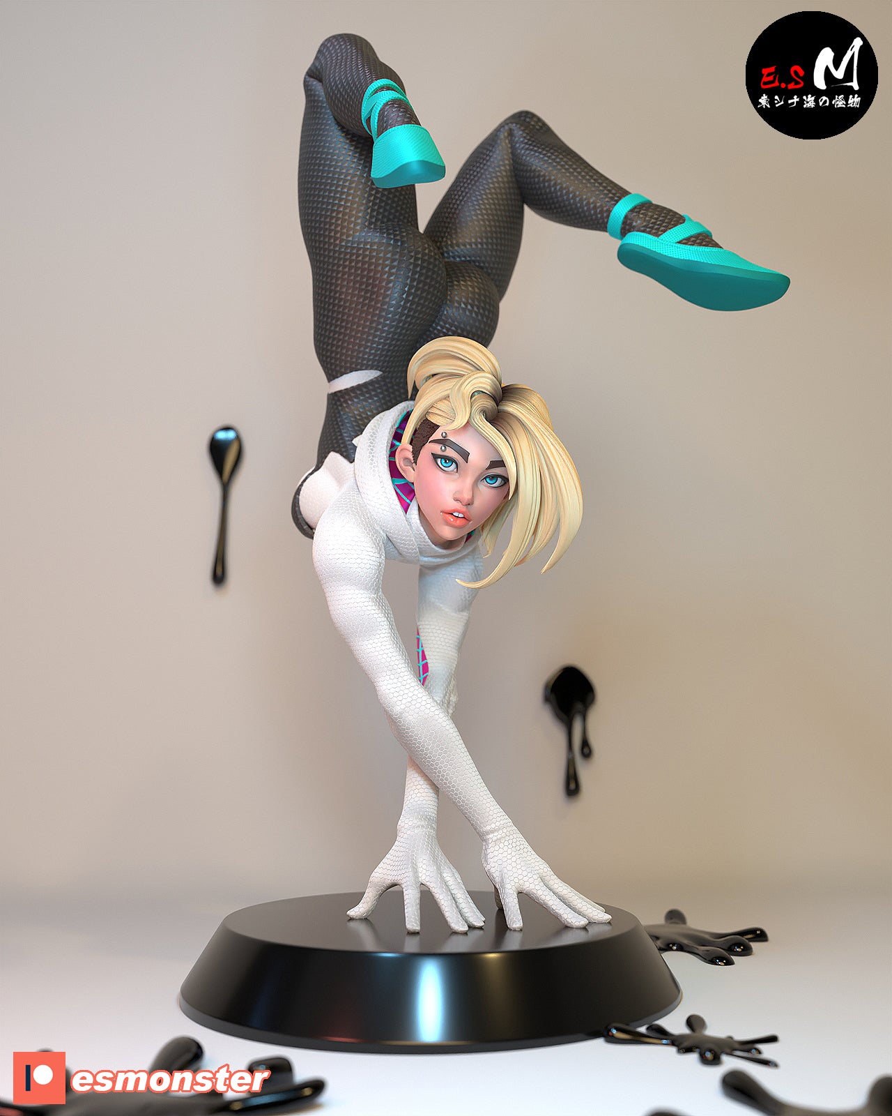 Spider-Gwen Handstand Style Marvel Unpainted Resin Garage Kit (1/6-1/12)