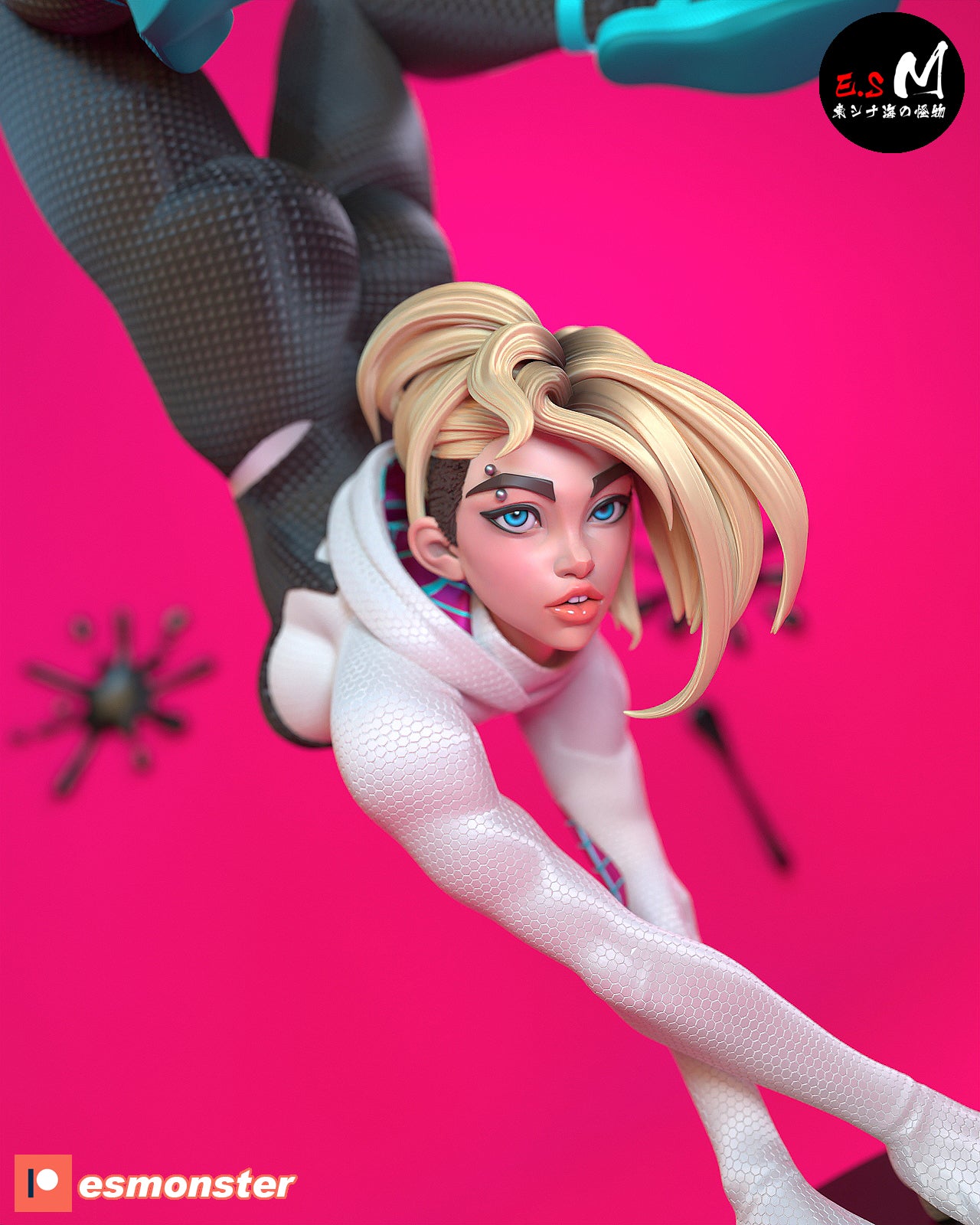 Spider-Gwen Handstand Style Marvel Unpainted Resin Garage Kit (1/6-1/12)