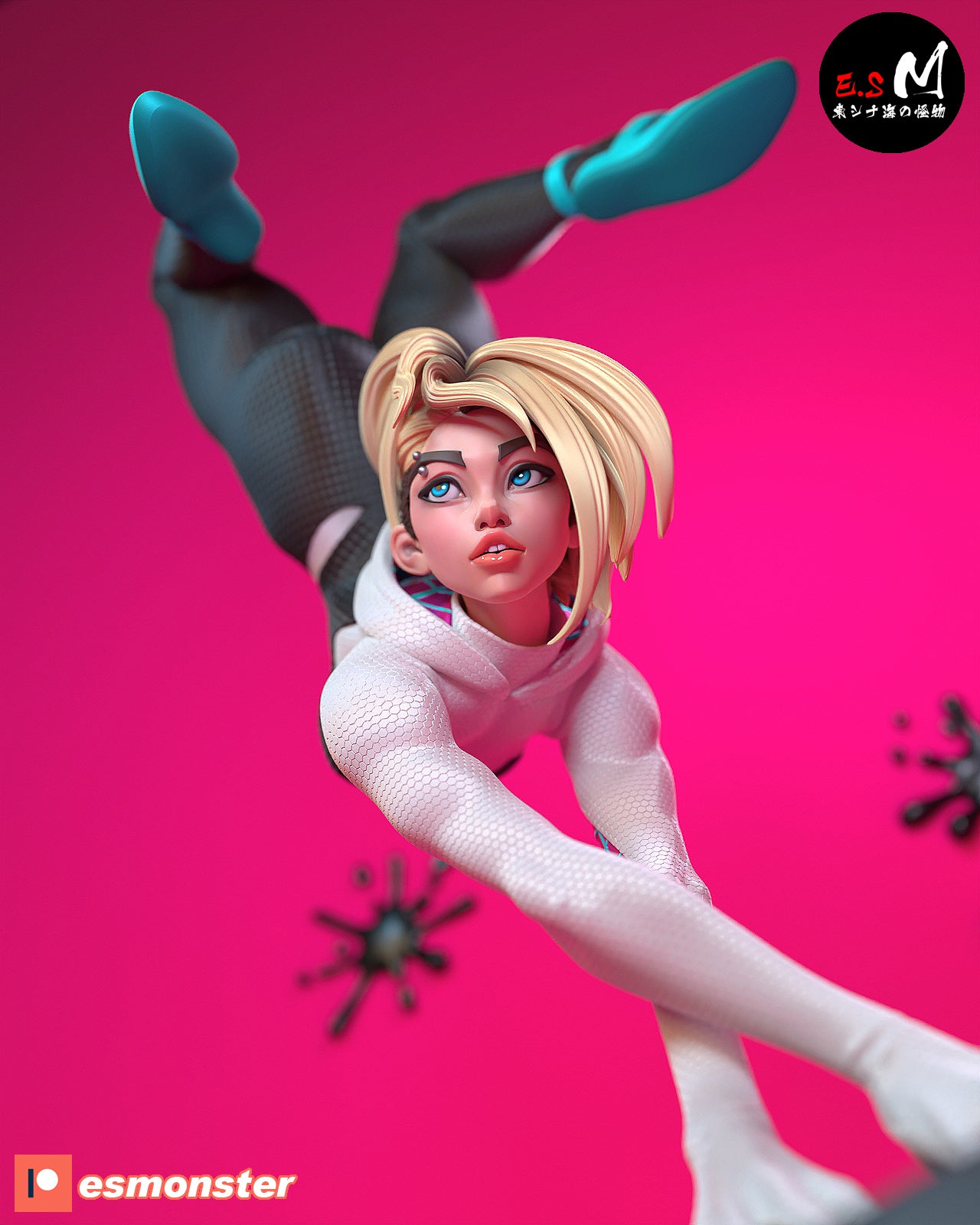Spider-Gwen Handstand Style Marvel Unpainted Resin Garage Kit (1/6-1/12)