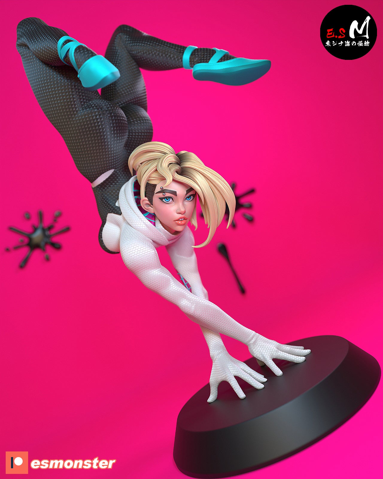 Spider-Gwen Handstand Style Marvel Unpainted Resin Garage Kit (1/6-1/12)