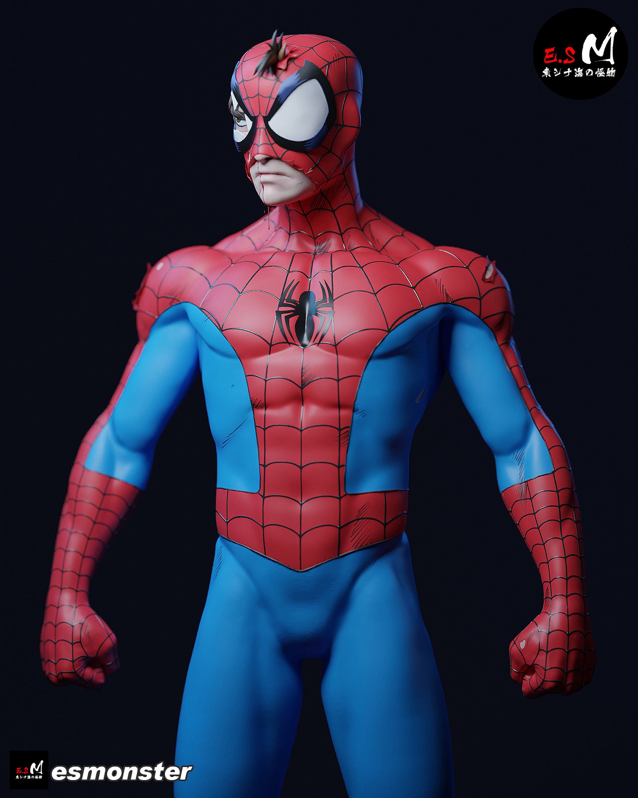 Battle-Worn Spider-Man Style Marvel Unpainted Resin Garage Kit (1/6-1/12)