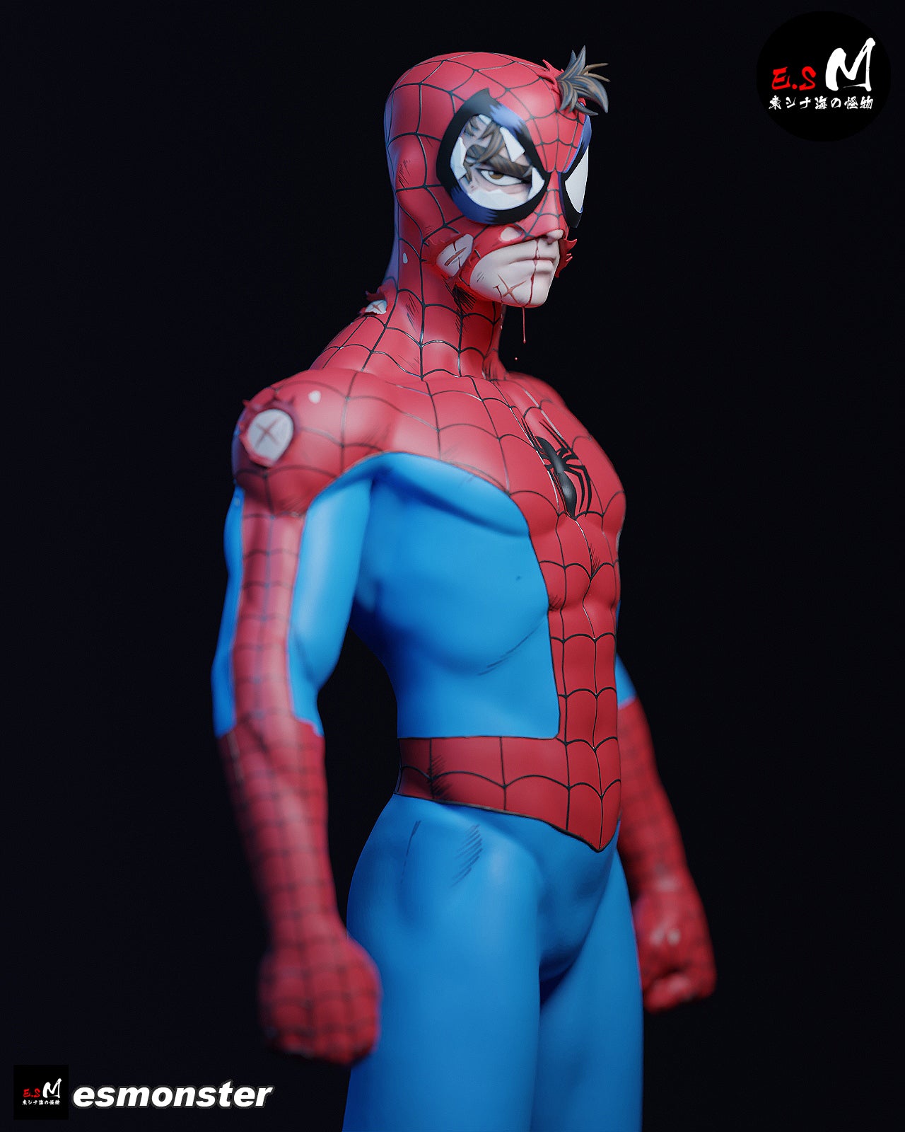 Battle-Worn Spider-Man Style Marvel Unpainted Resin Garage Kit (1/6-1/12)