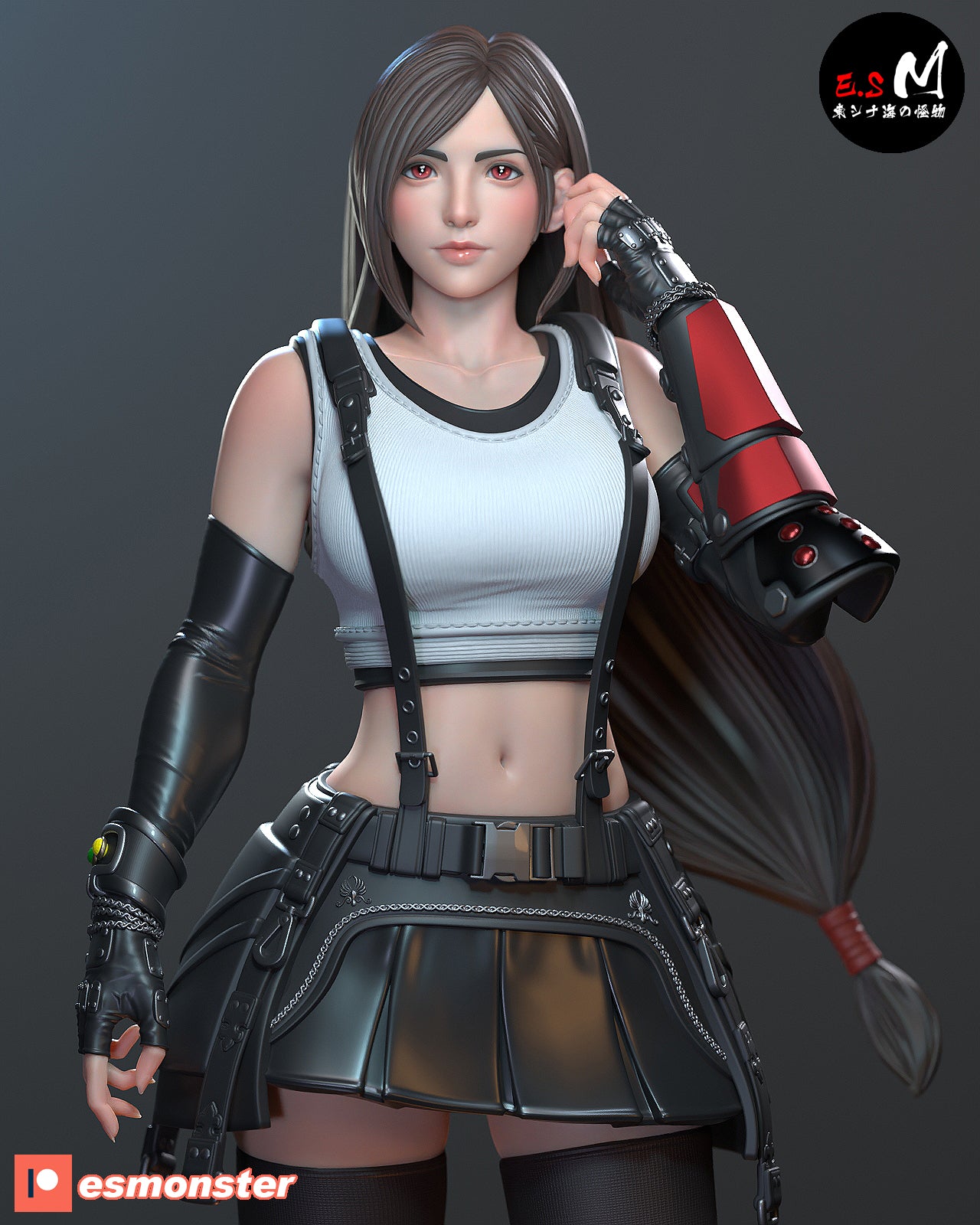 Tifa Confident Style Final Fantasy Unpainted Resin Garage Model Kit (1/6-1/12)