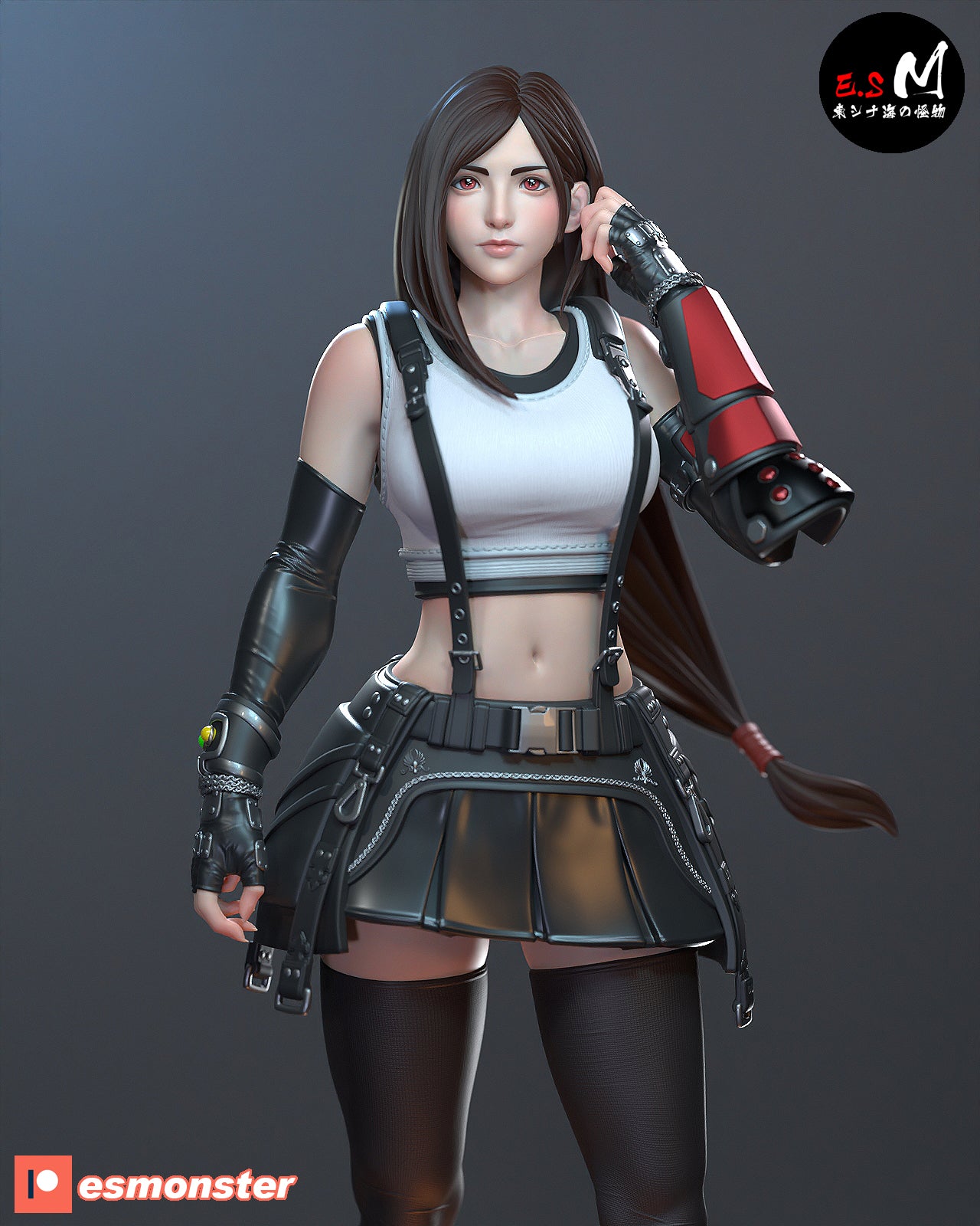 Tifa Confident Style Final Fantasy Unpainted Resin Garage Model Kit (1/6-1/12)