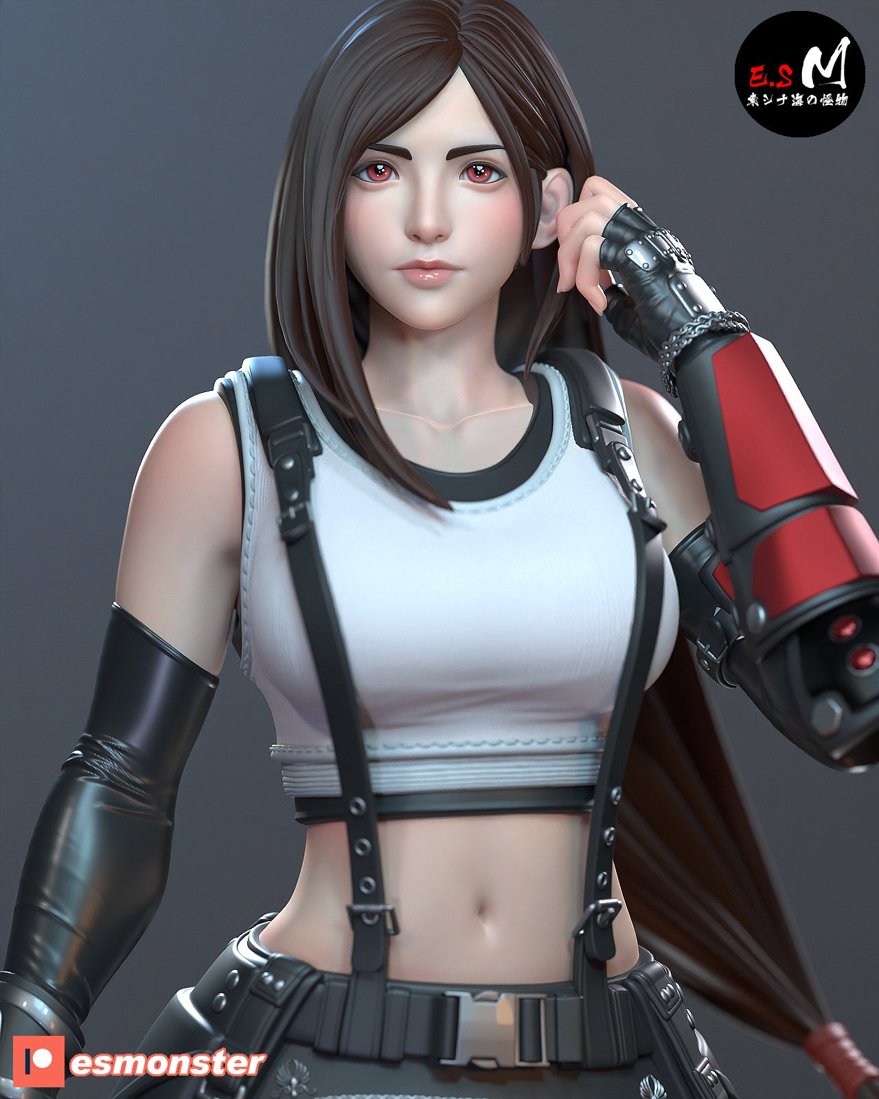 Tifa Confident Style Final Fantasy Unpainted Resin Garage Model Kit (1/6-1/12)
