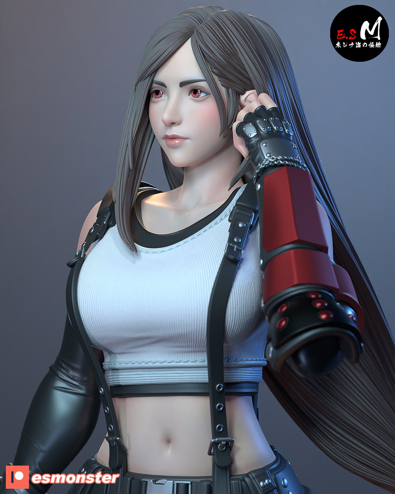 Tifa Confident Style Final Fantasy Unpainted Resin Garage Model Kit (1/6-1/12)