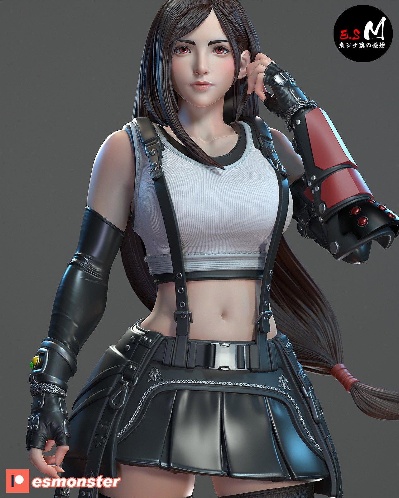 Tifa Confident Style Final Fantasy Unpainted Resin Garage Model Kit (1/6-1/12)