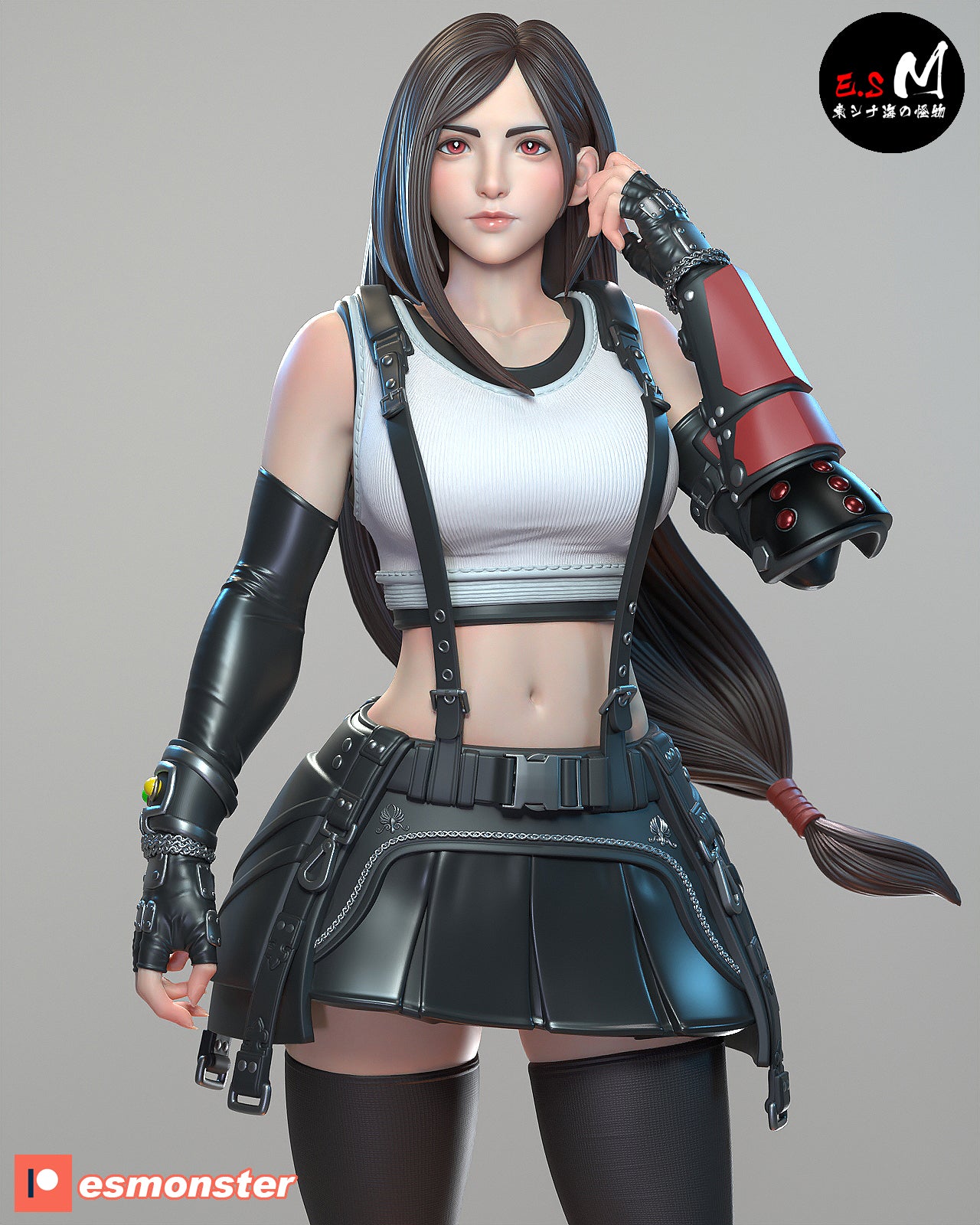 Tifa Confident Style Final Fantasy Unpainted Resin Garage Model Kit (1/6-1/12)