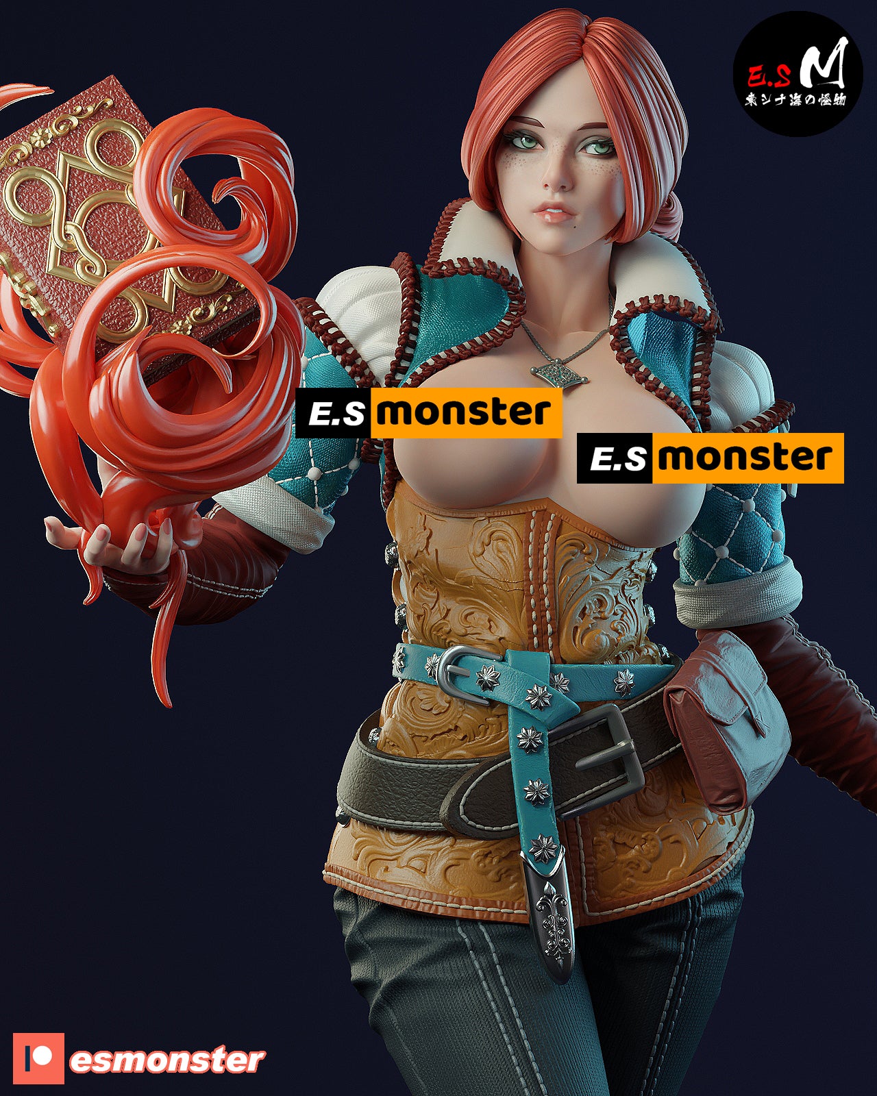 Spellcaster Triss Merigold Style Witcher Unpainted Resin Garage Kit (1/6-1/12)