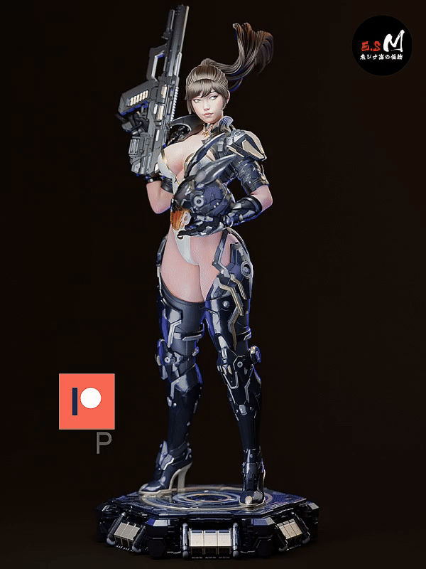 Cyber Bunny Assassin Sci-Fi Unpainted Resin Garage Model Kit (1/6-1/12)