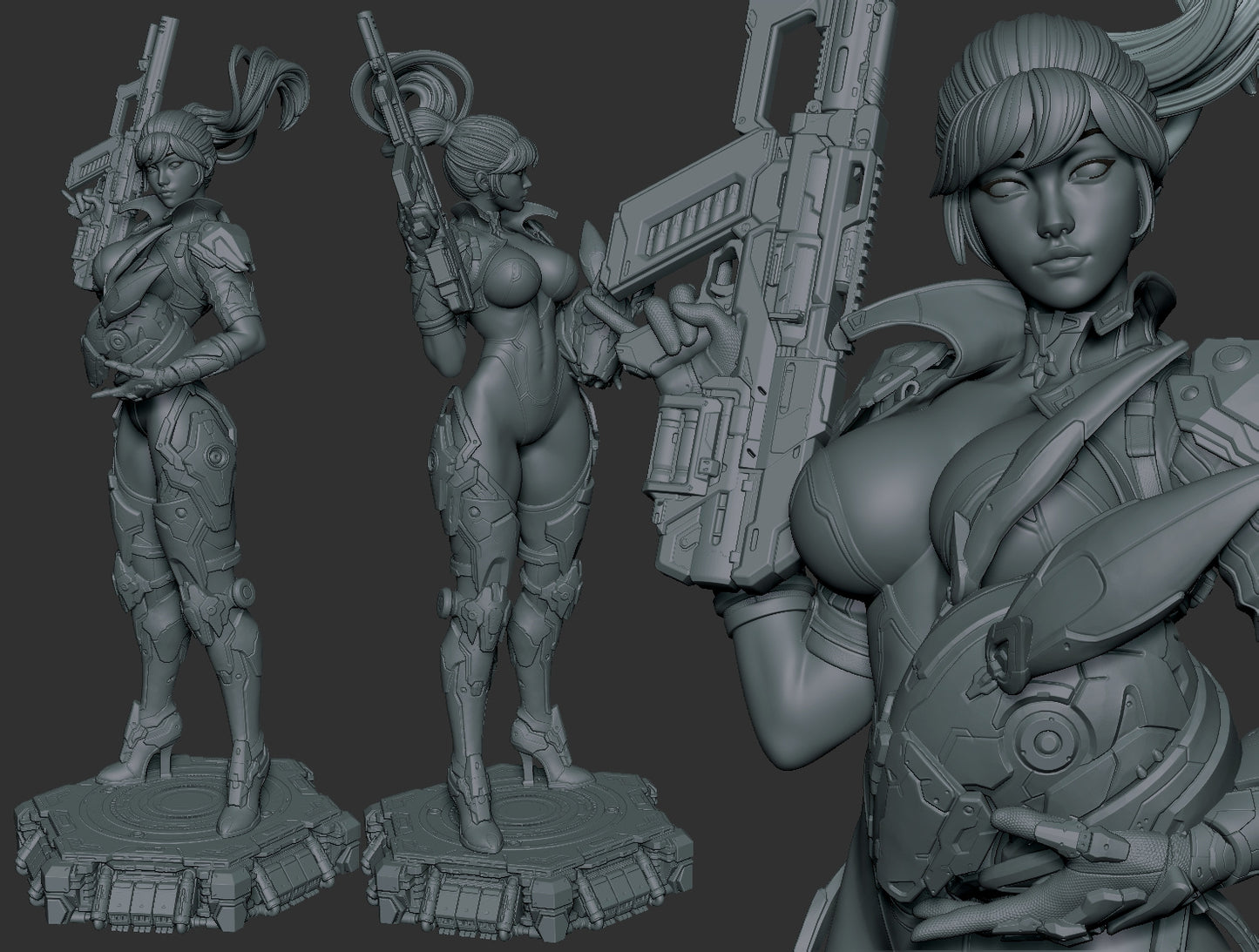 Cyber Bunny Assassin Sci-Fi Unpainted Resin Garage Model Kit (1/6-1/12)