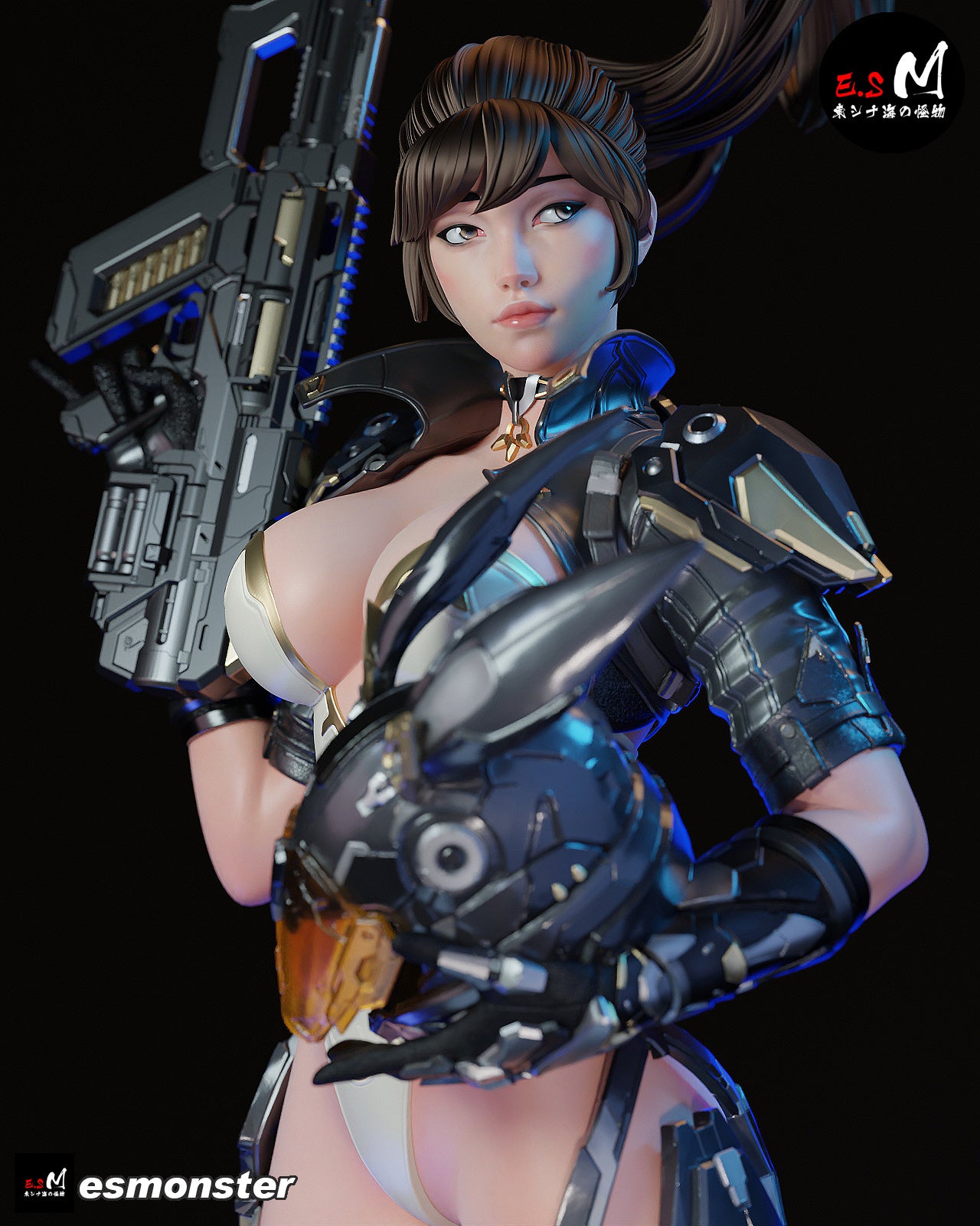 Cyber Bunny Assassin Sci-Fi Unpainted Resin Garage Model Kit (1/6-1/12)