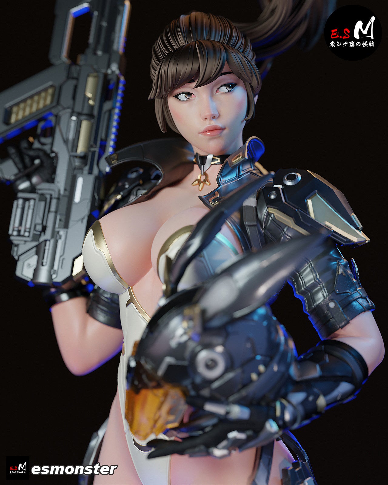 Cyber Bunny Assassin Sci-Fi Unpainted Resin Garage Model Kit (1/6-1/12)