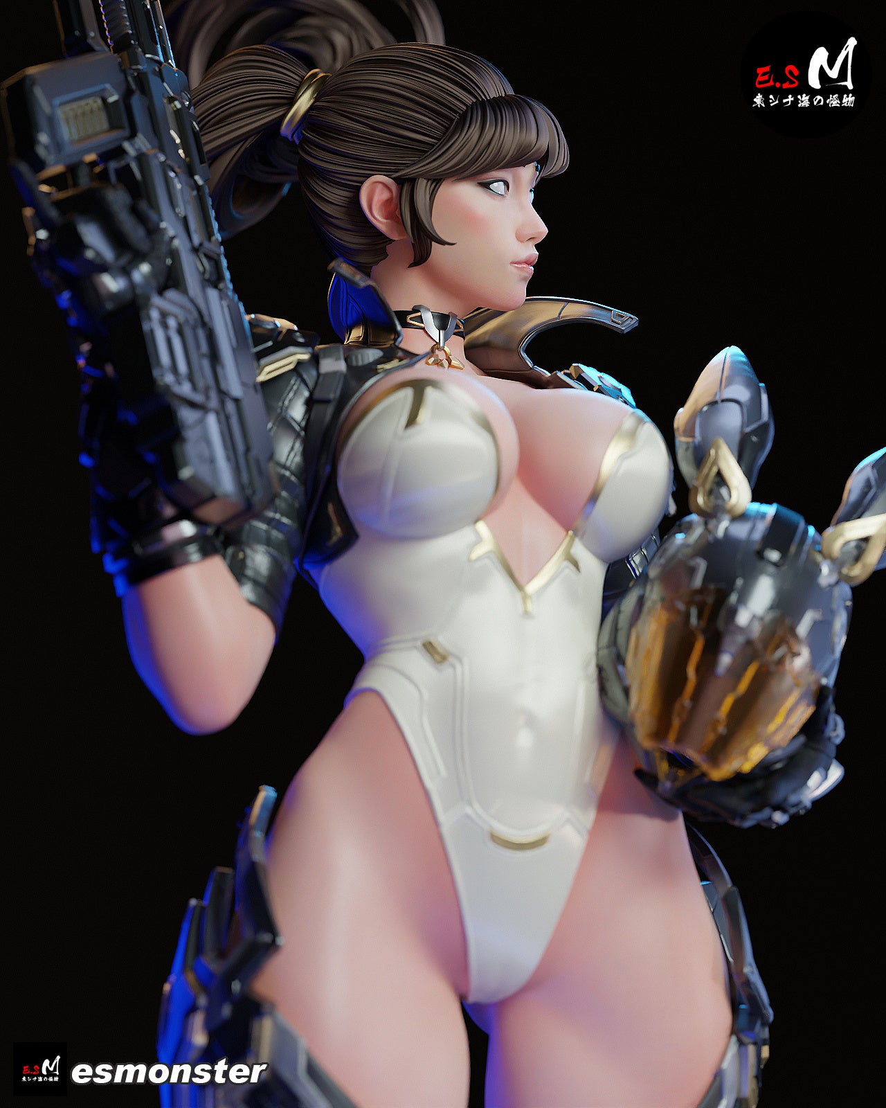 Cyber Bunny Assassin Sci-Fi Unpainted Resin Garage Model Kit (1/6-1/12)