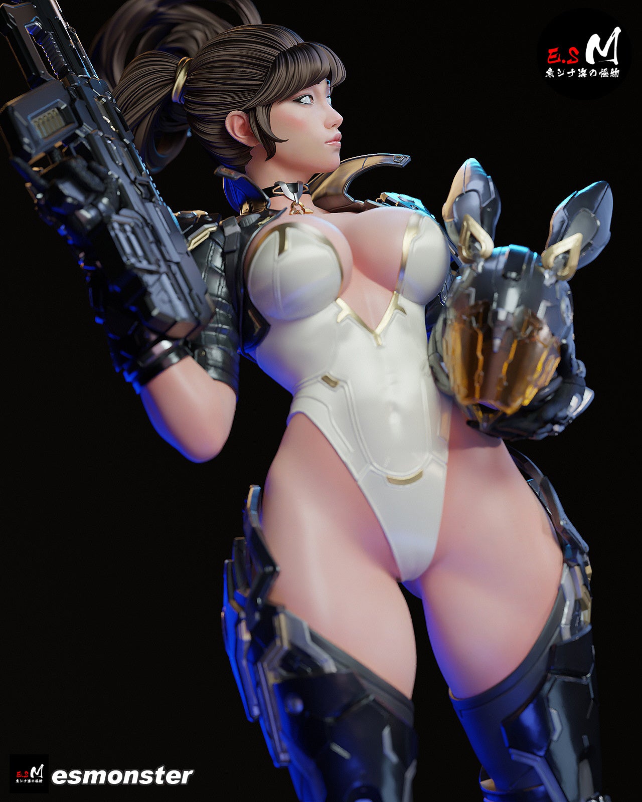 Cyber Bunny Assassin Sci-Fi Unpainted Resin Garage Model Kit (1/6-1/12)