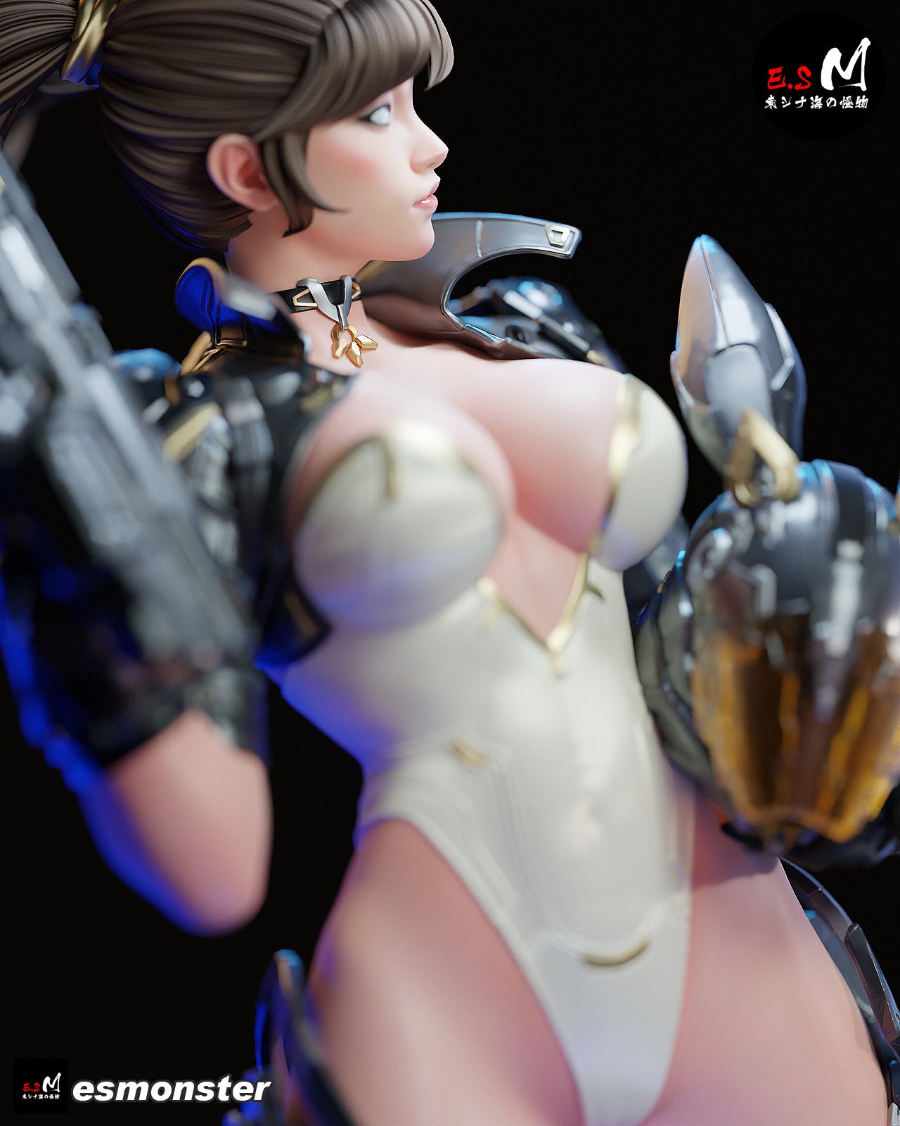 Cyber Bunny Assassin Sci-Fi Unpainted Resin Garage Model Kit (1/6-1/12)