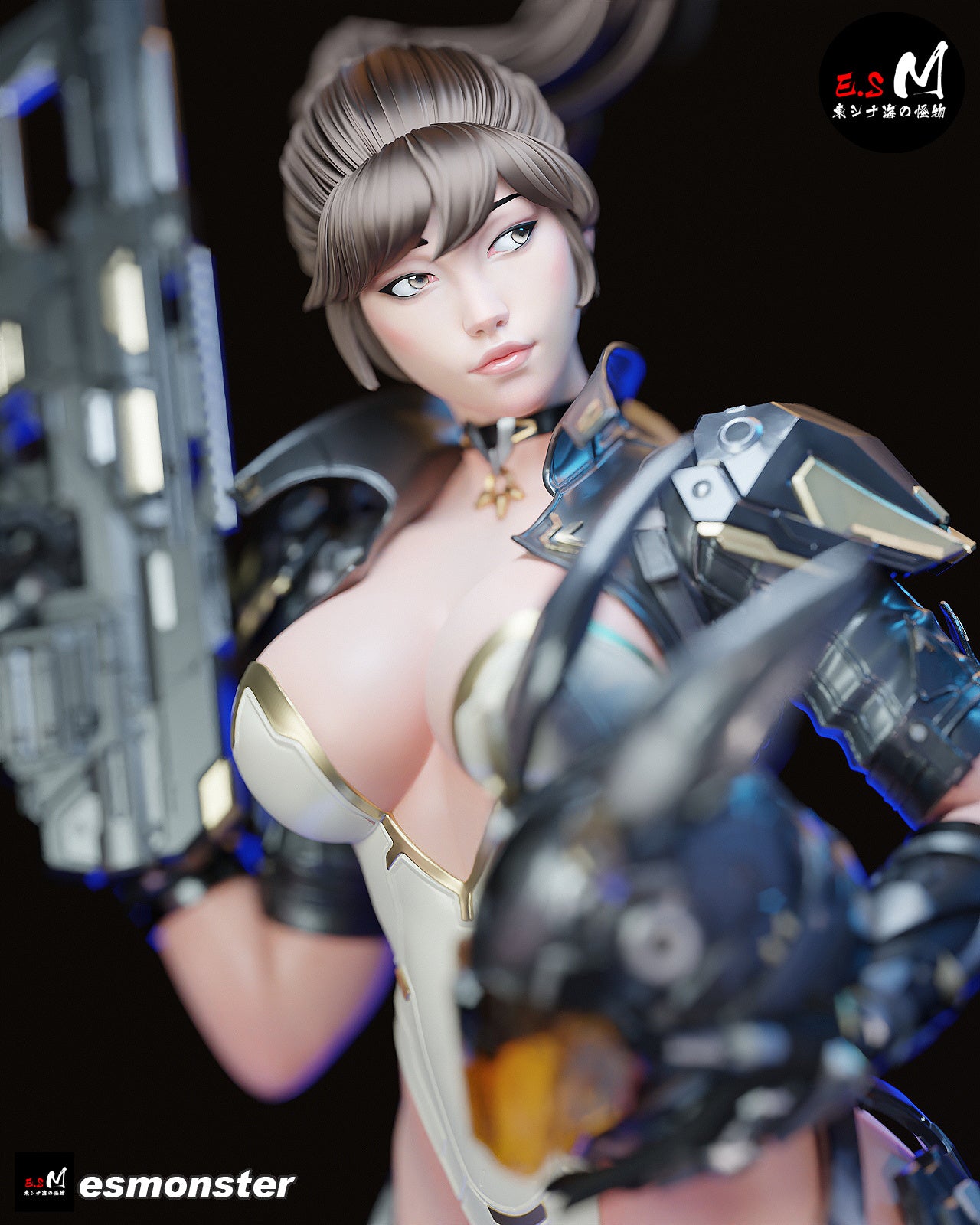 Cyber Bunny Assassin Sci-Fi Unpainted Resin Garage Model Kit (1/6-1/12)