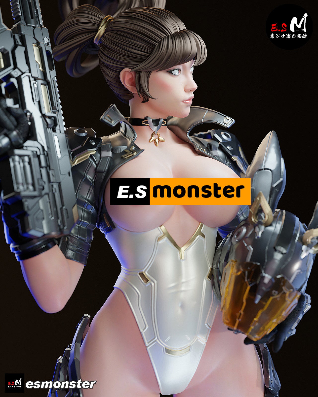 Cyber Bunny Assassin Sci-Fi Unpainted Resin Garage Model Kit (1/6-1/12)