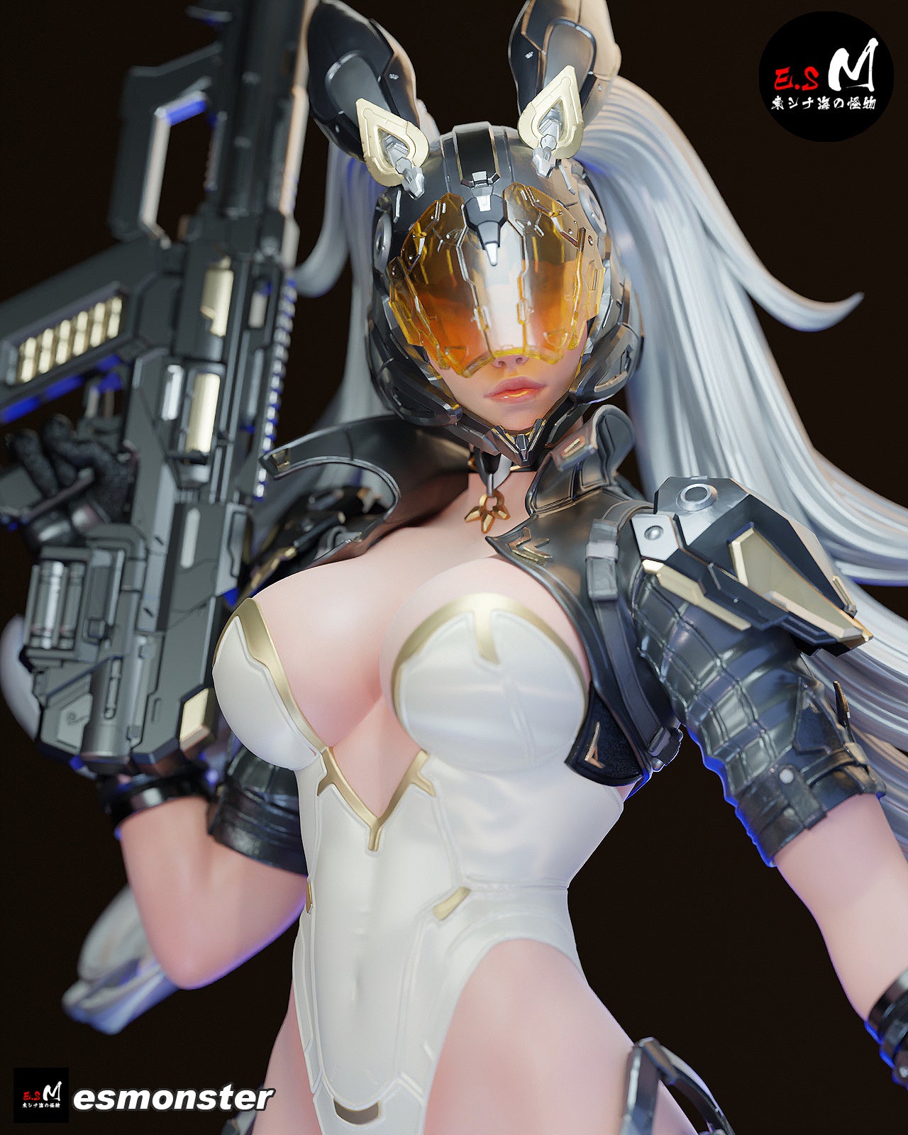Cyber Bunny Assassin Sci-Fi Unpainted Resin Garage Model Kit (1/6-1/12)