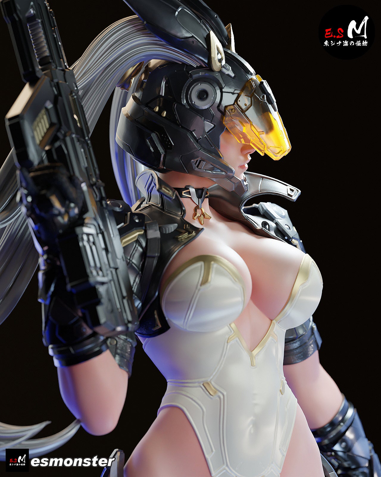 Cyber Bunny Assassin Sci-Fi Unpainted Resin Garage Model Kit (1/6-1/12)