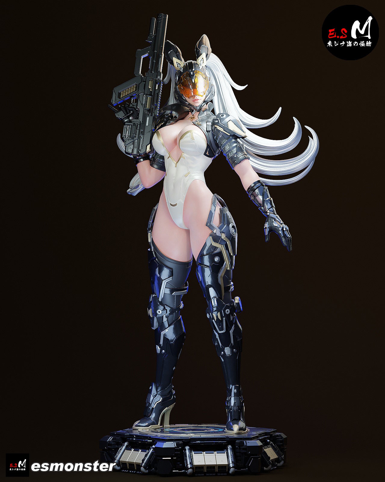 Cyber Bunny Assassin Sci-Fi Unpainted Resin Garage Model Kit (1/6-1/12)