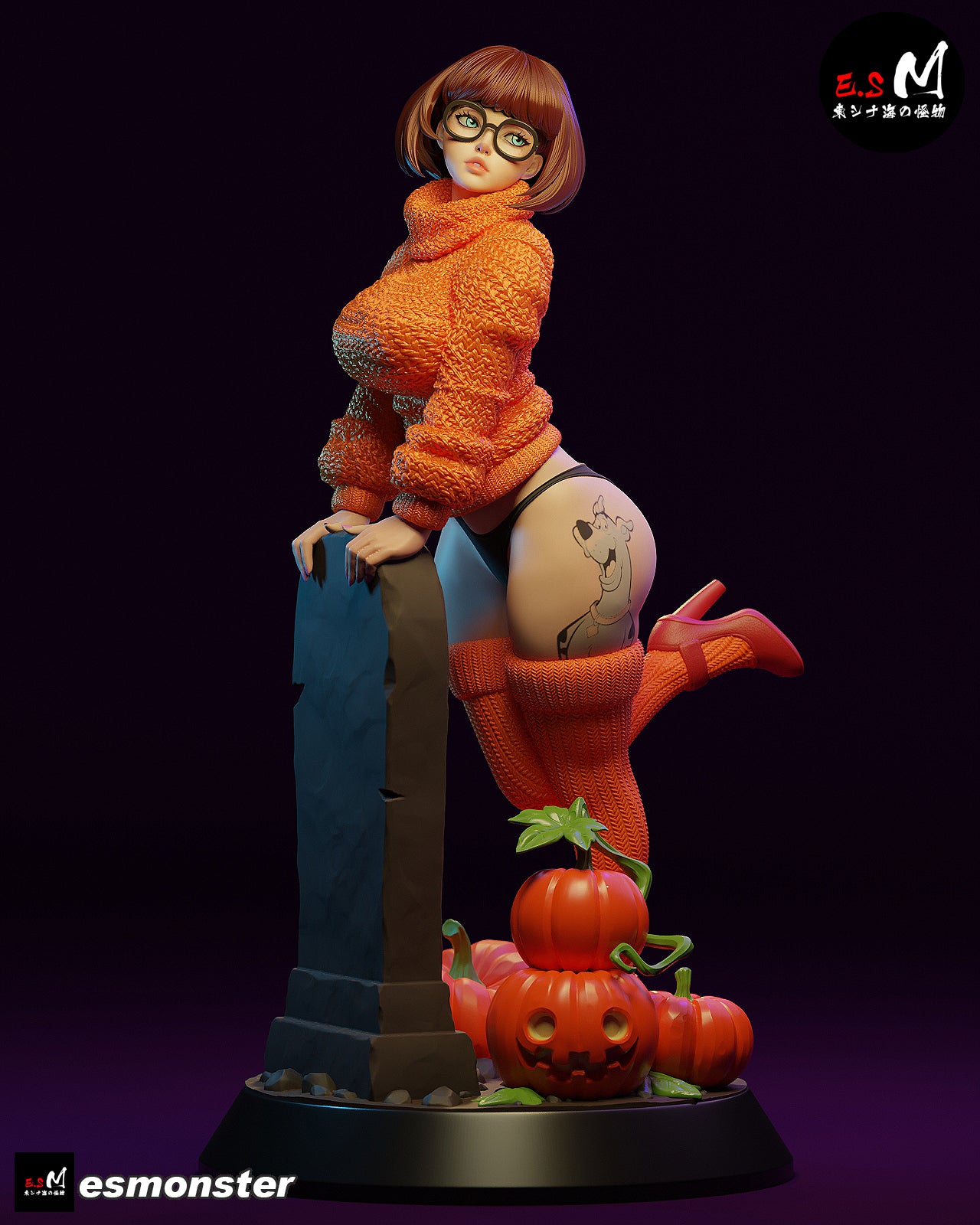 Velma Gravestone Style Scooby-Doo Cartoon Unpainted Resin Garage Kit (1/6-1/12)