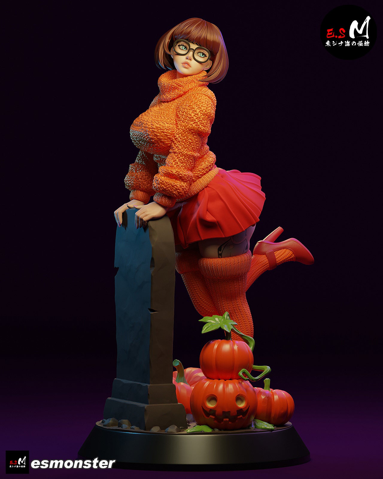 Velma Gravestone Style Scooby-Doo Cartoon Unpainted Resin Garage Kit (1/6-1/12)