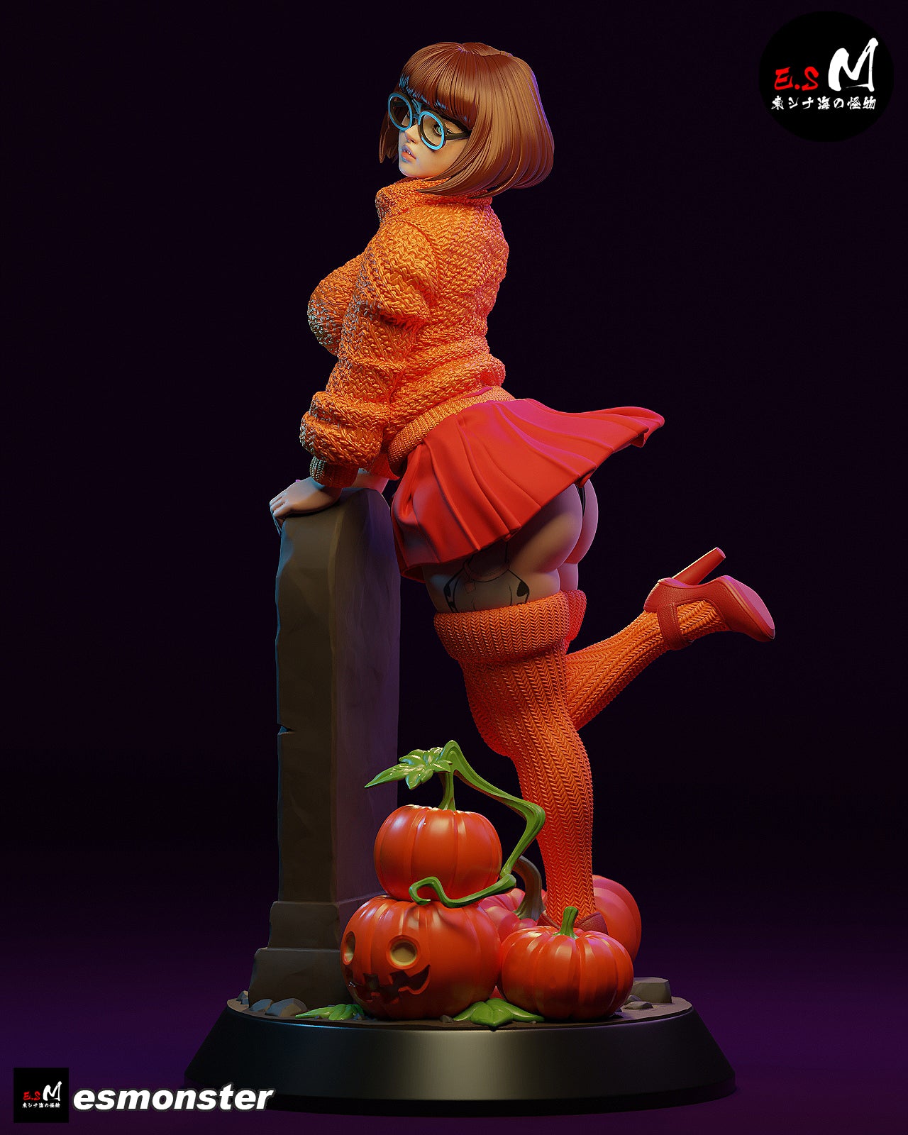 Velma Gravestone Style Scooby-Doo Cartoon Unpainted Resin Garage Kit (1/6-1/12)