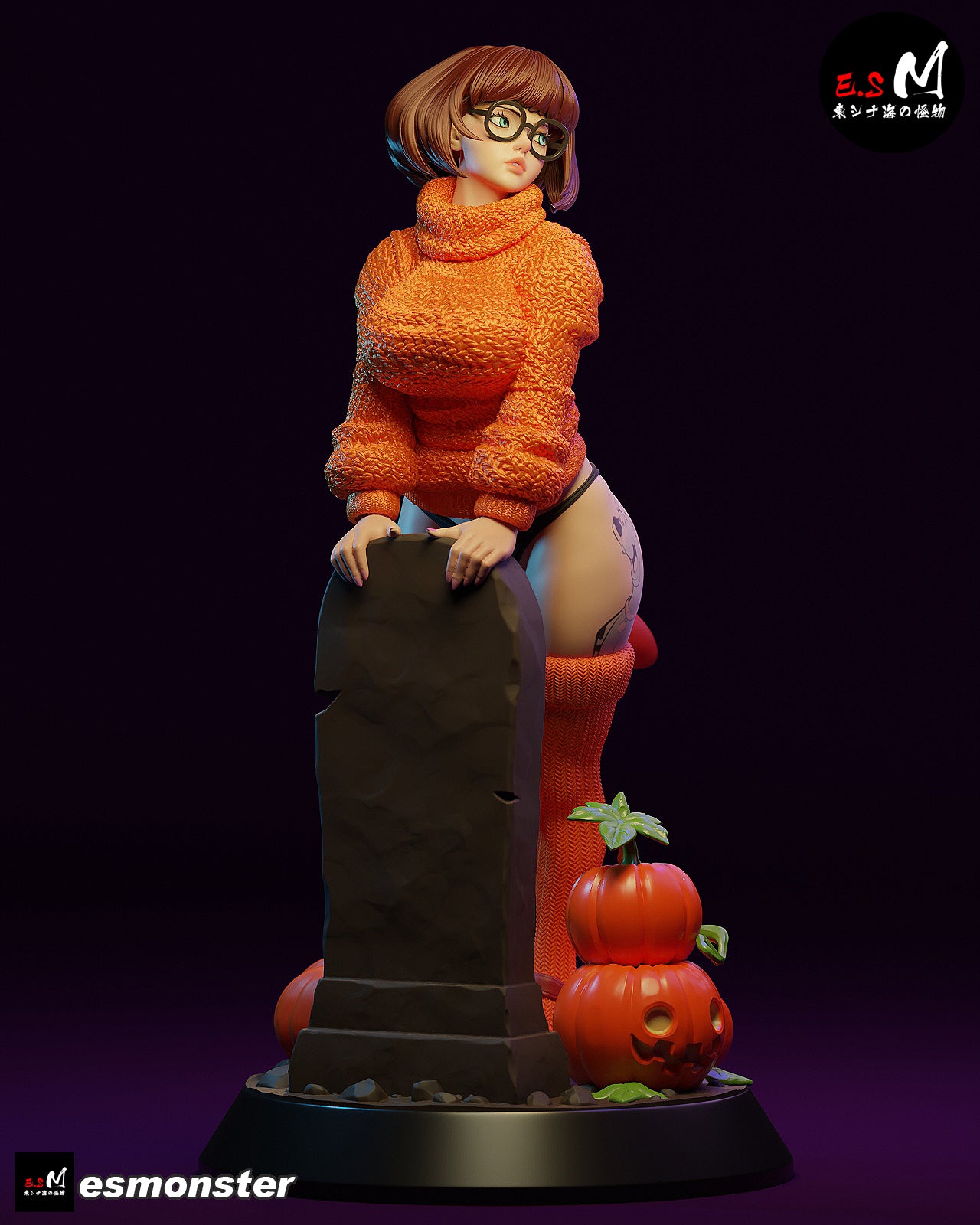 Velma Gravestone Style Scooby-Doo Cartoon Unpainted Resin Garage Kit (1/6-1/12)