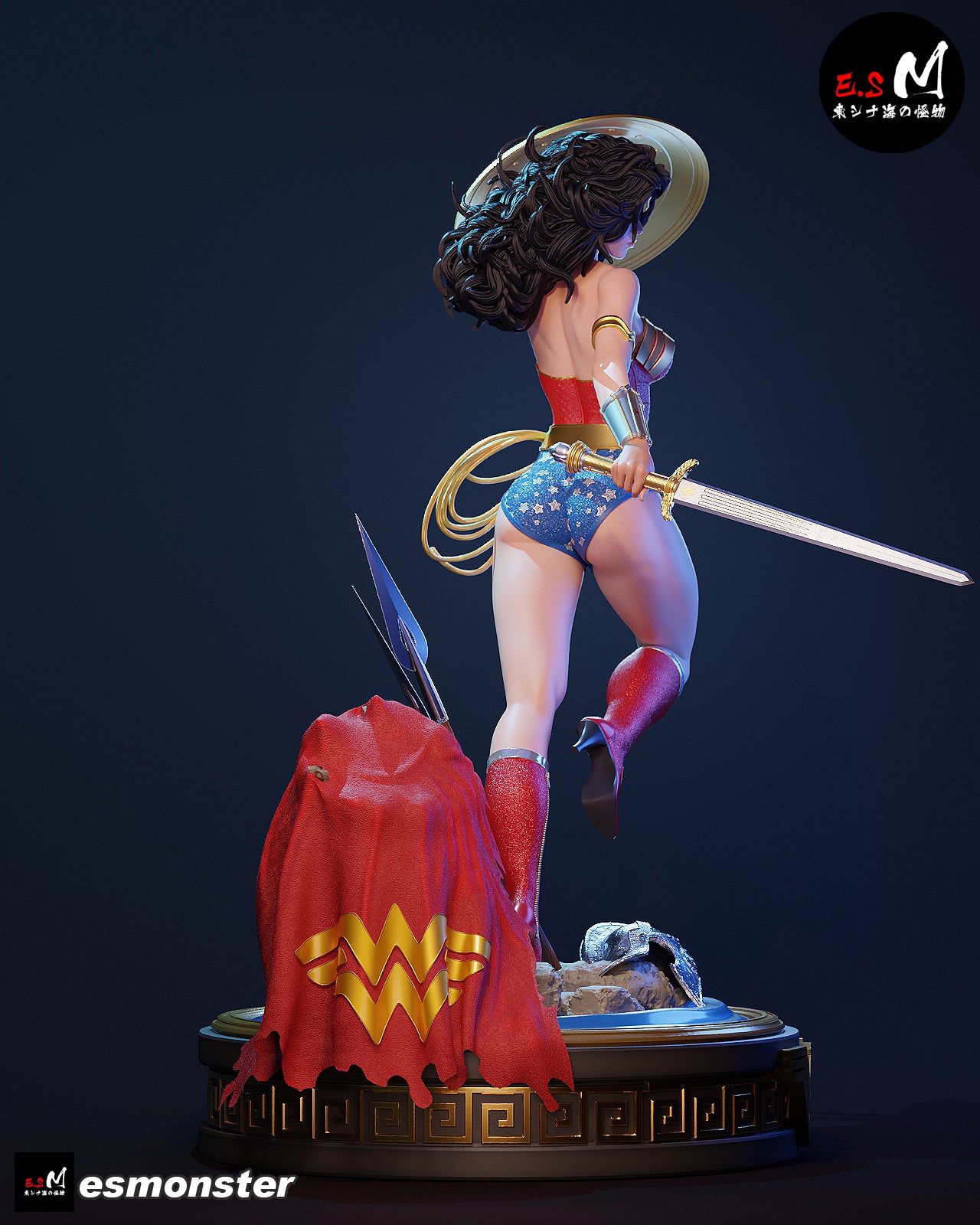 Leaping Wonder Woman Style DC Unpainted Resin Garage Model Kit (1/6-1/12)