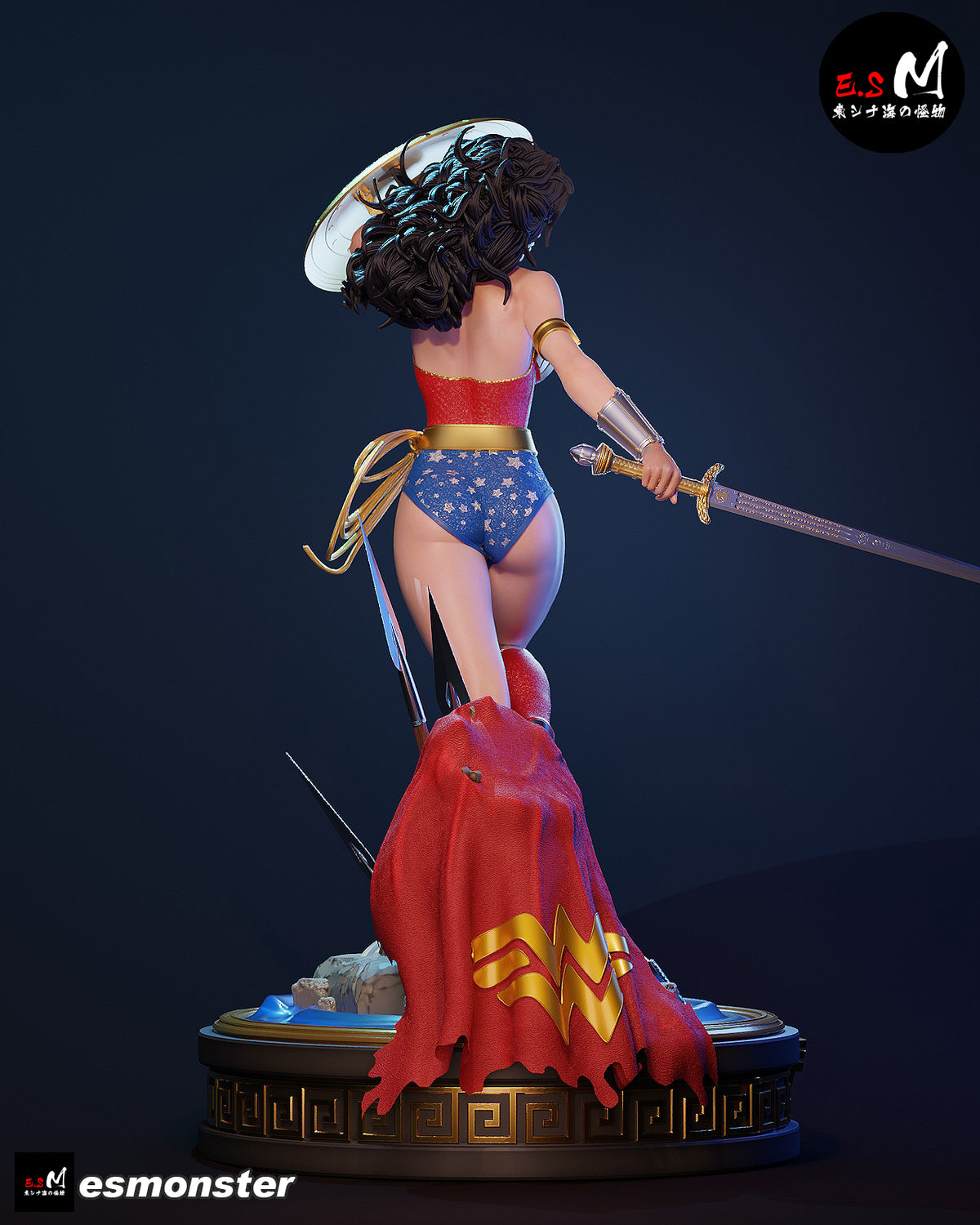 Leaping Wonder Woman Style DC Unpainted Resin Garage Model Kit (1/6-1/12)
